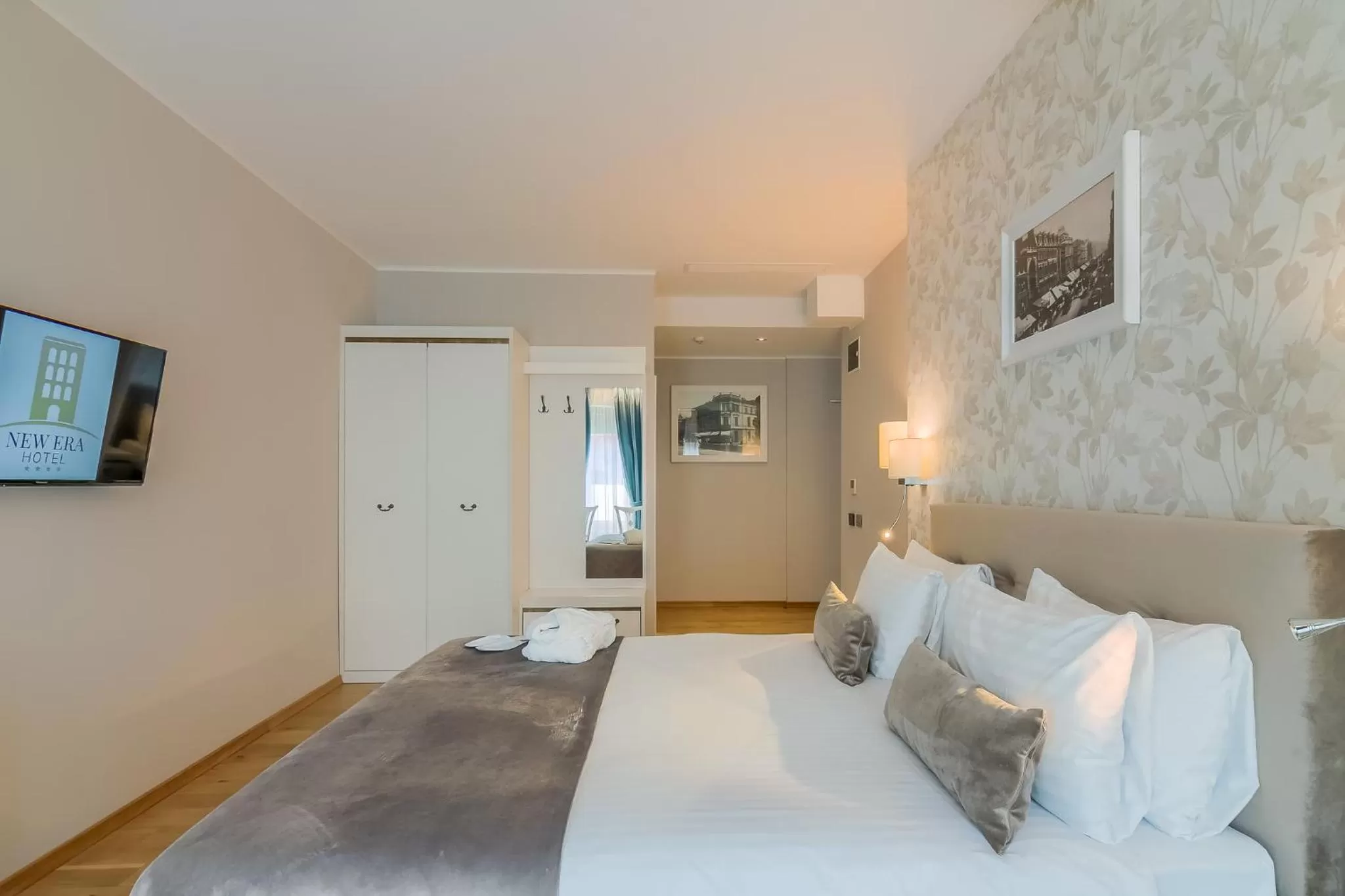 Photo of the whole room, Bed in New Era Hotel Old Town Party Zone Bucharest- parking with fee nearby - NOT at the hotel !