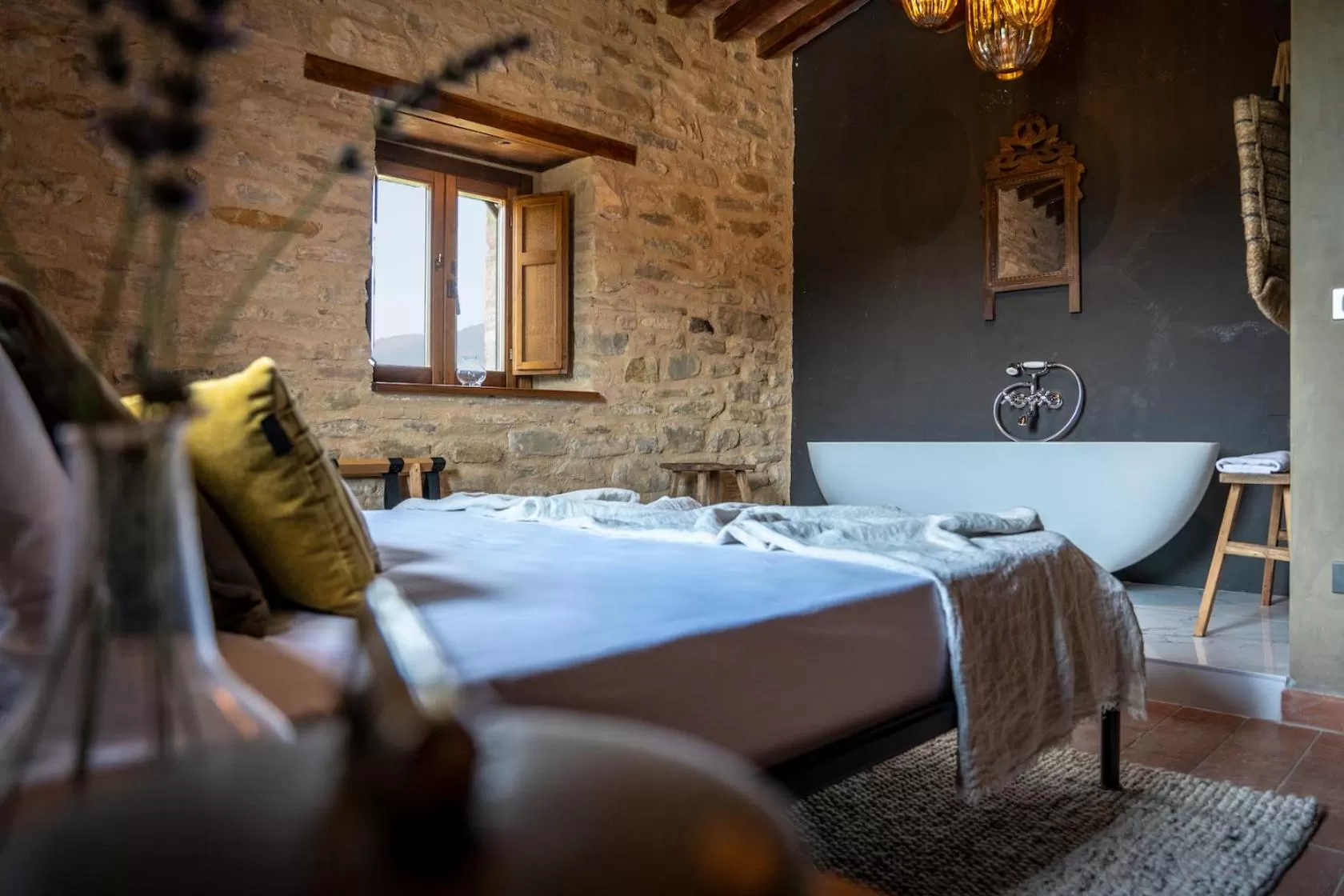 Bathroom, Bed in Borgo Castello Panicaglia