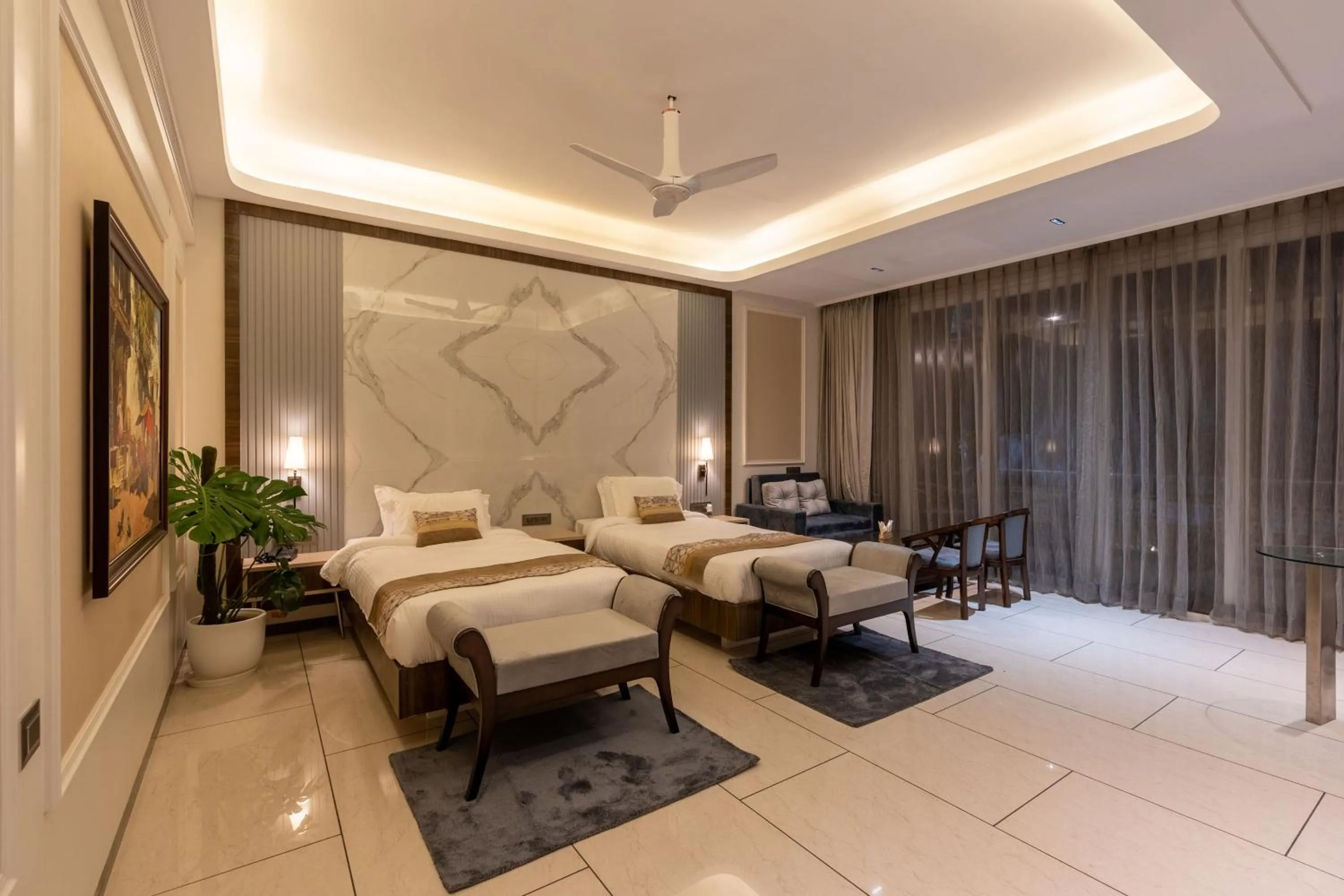 Bed in Mountain Creek Villa Udaipur