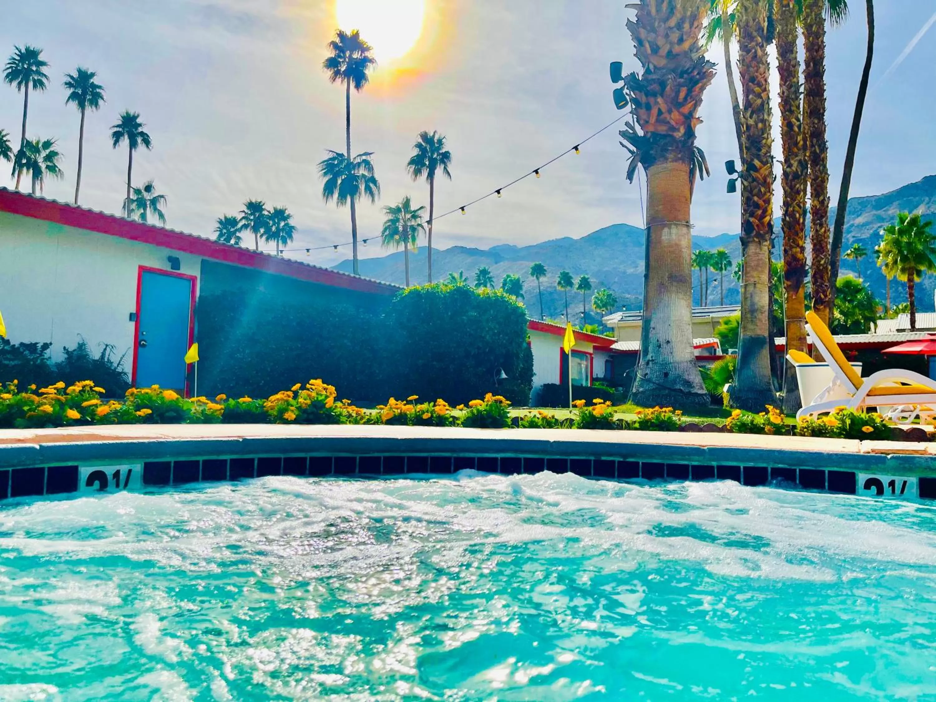 Swimming pool in A PLACE IN THE SUN Hotel - ADULTS ONLY Big Units, 24h Heated Pool & Spa in 1 Acre Park Prime Location, DOG Friendly, TOP Midcentury Modern Boutique Hotel