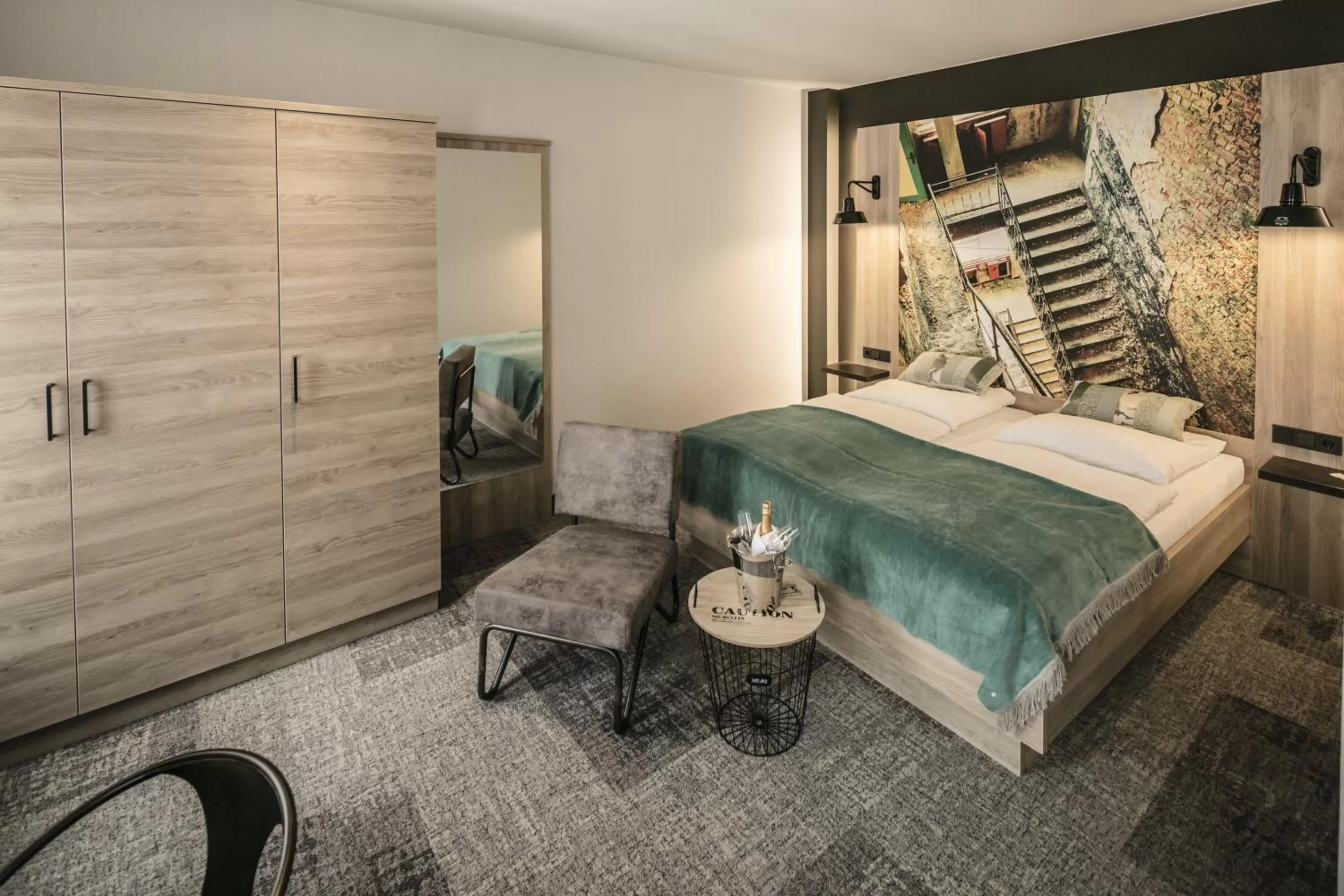 Bed in alexxanders Hotel & Boardinghouse, Restaurant