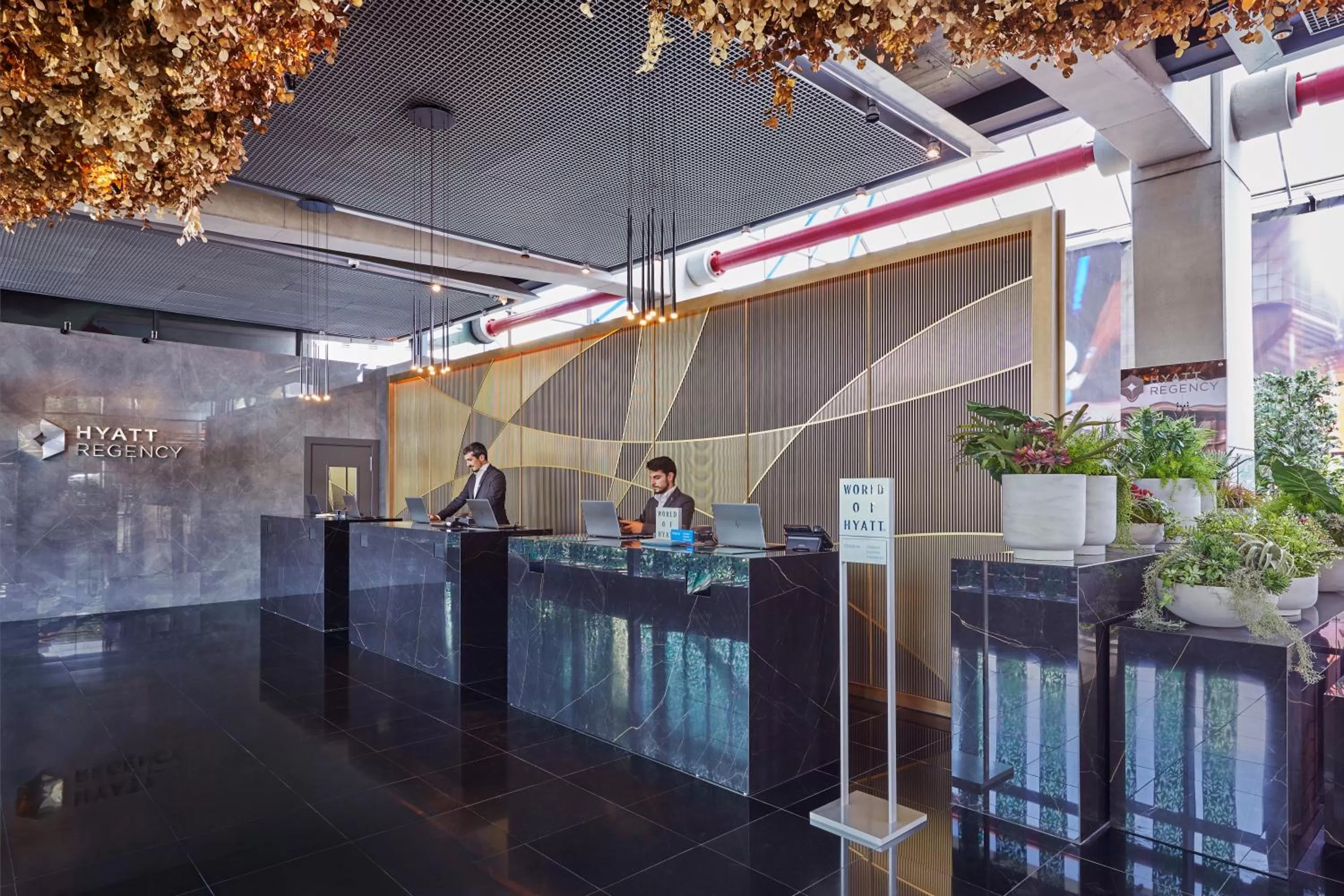 Lobby or reception in Hyatt Regency Barcelona Tower