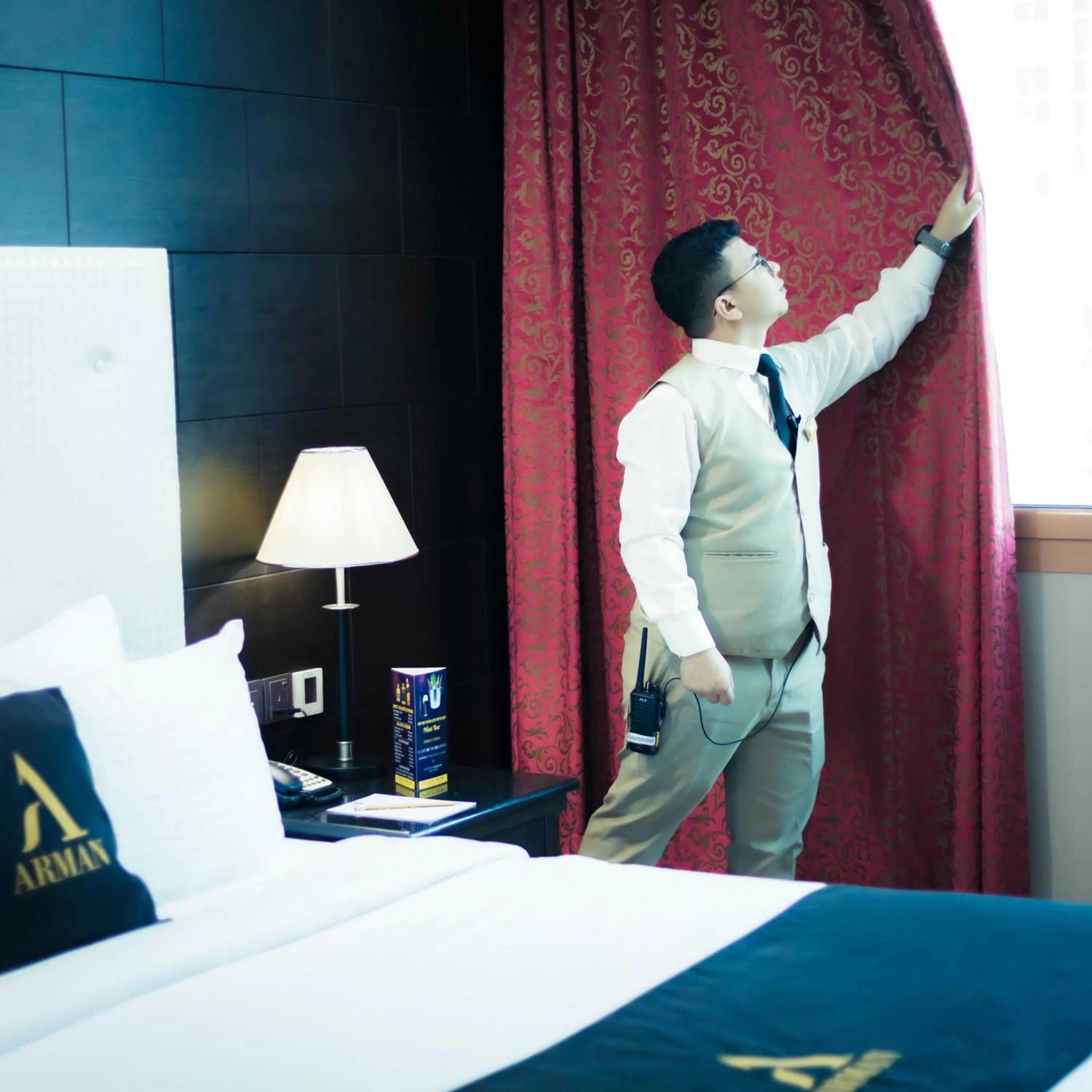 People, Bed in Arman Hotel Juffair Mall