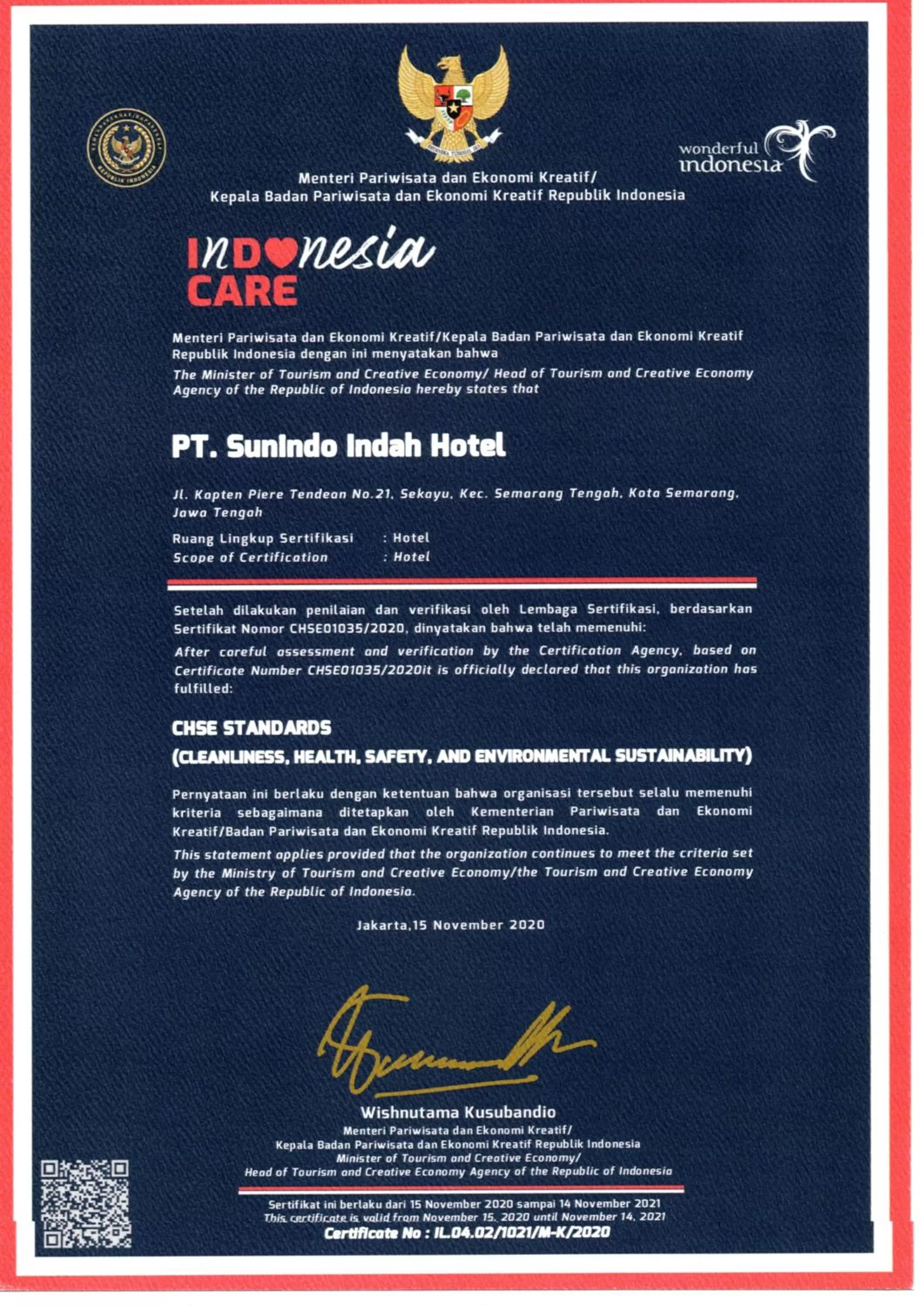 Logo/Certificate/Sign in Ibis Budget Semarang Tendean