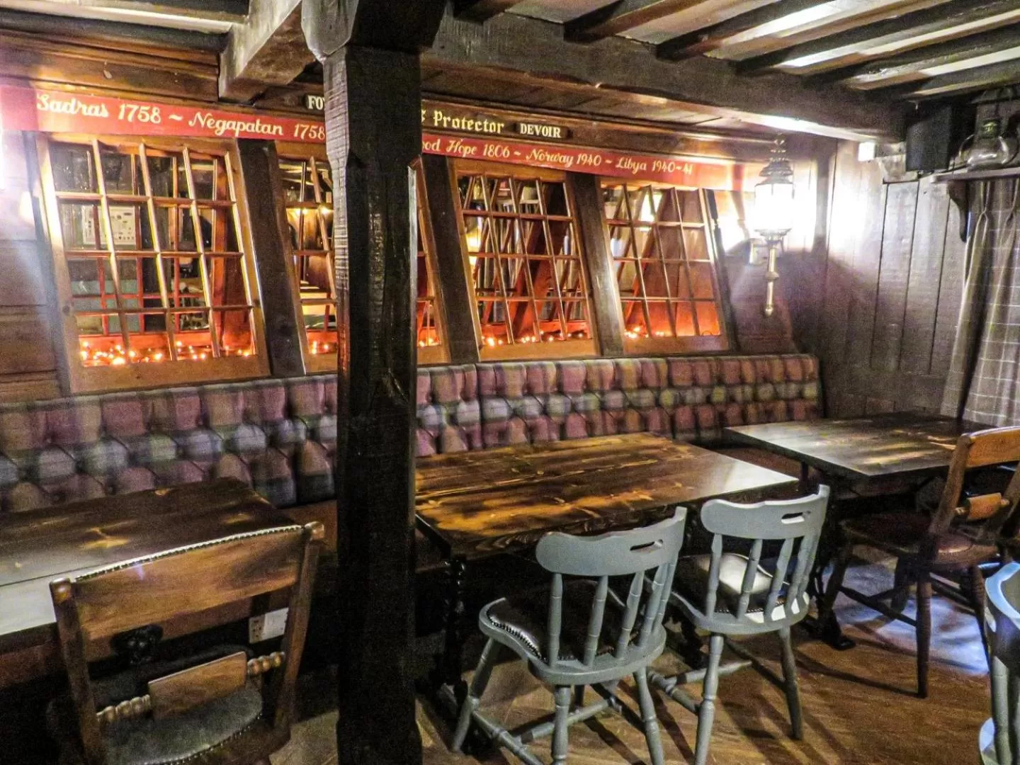 Dining area in The Spice Ship