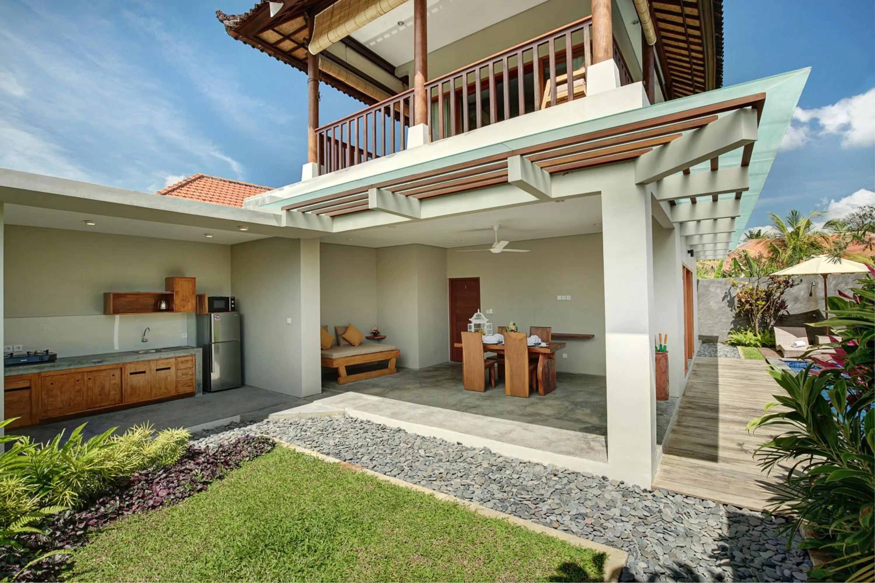 Kitchen or kitchenette in Sativa Villas Ubud with Private Pool