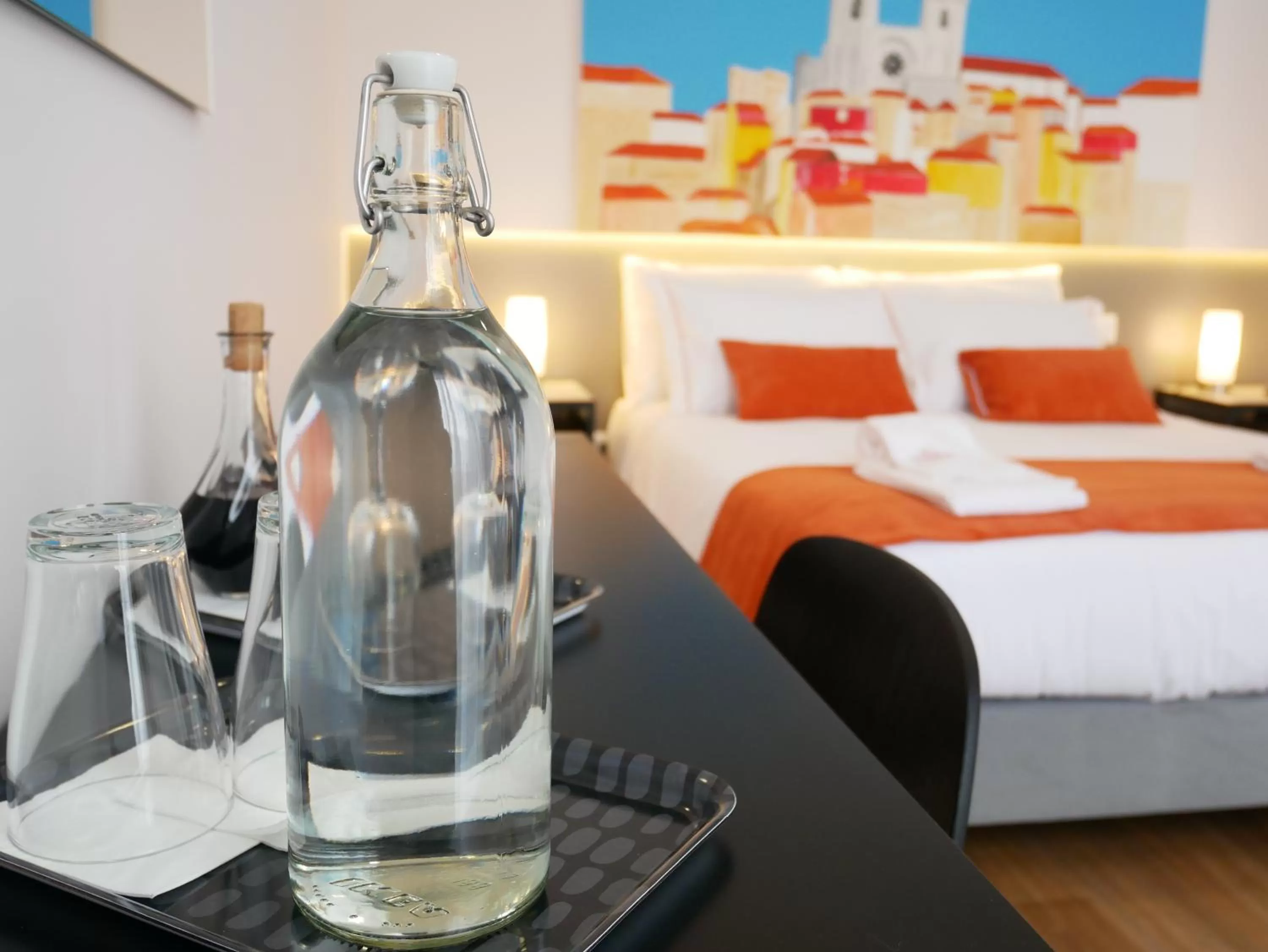 Decorative detail, Bed in Serra do Pilar Porto Suites