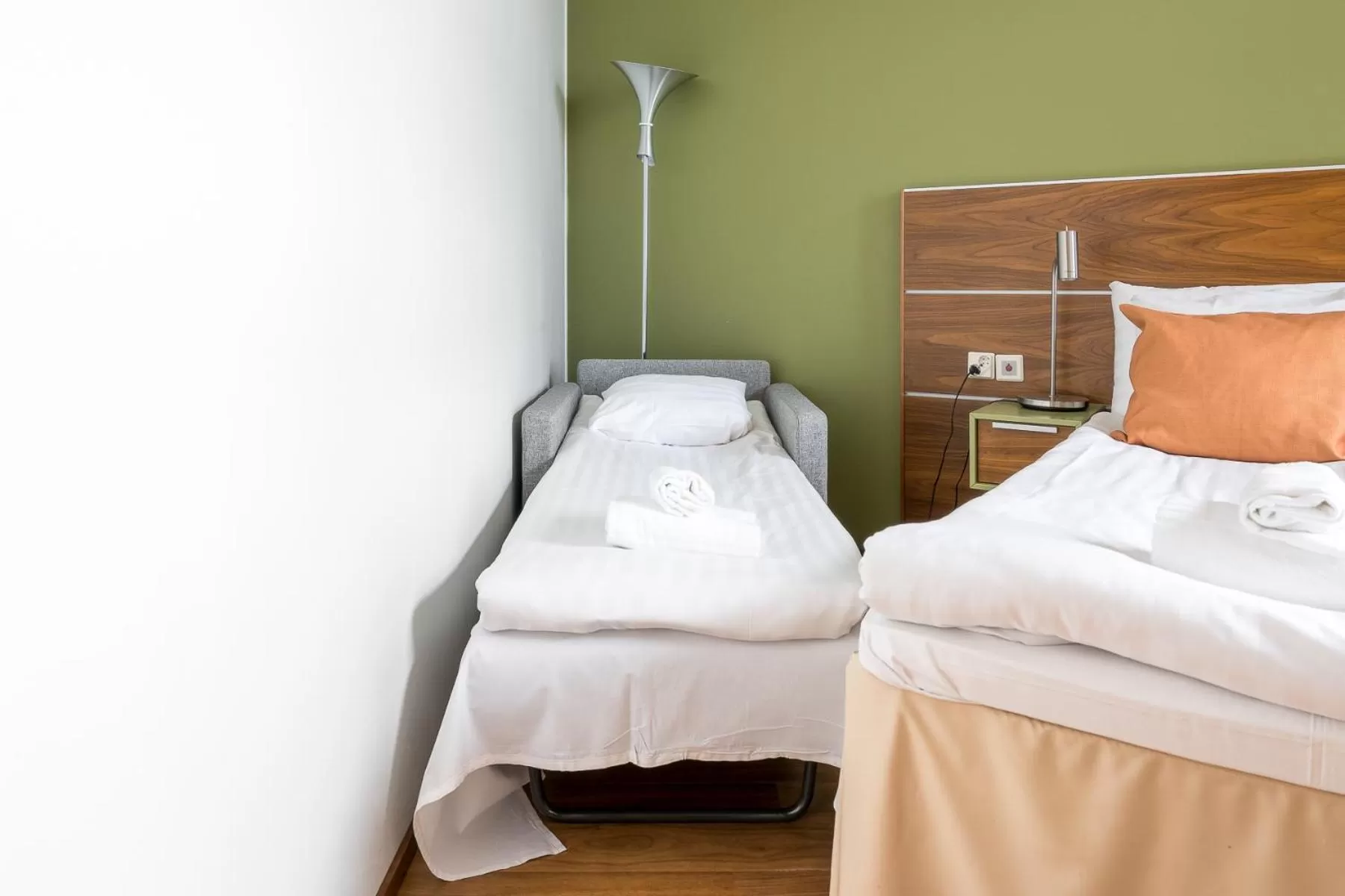 Bed in Hiisi Hotel Helsinki Jätkäsaari