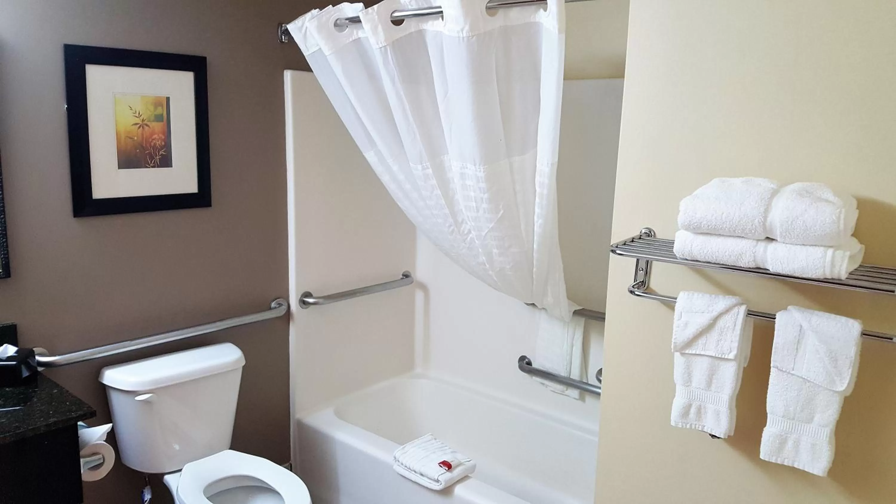 Bathroom in Baymont by Wyndham Belleville Airport Area Free Airport Shuttle