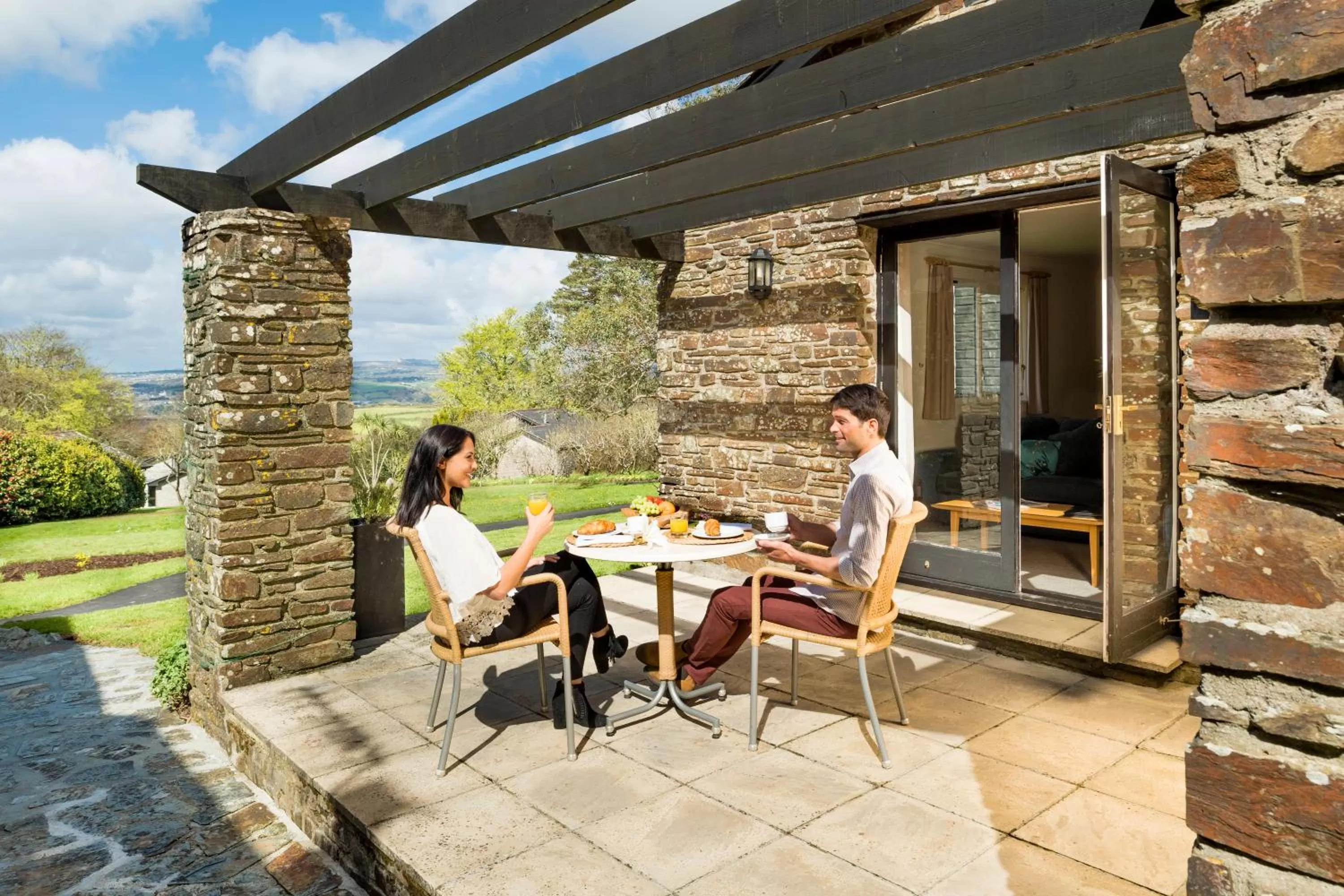 Patio in Trenython Manor Resort