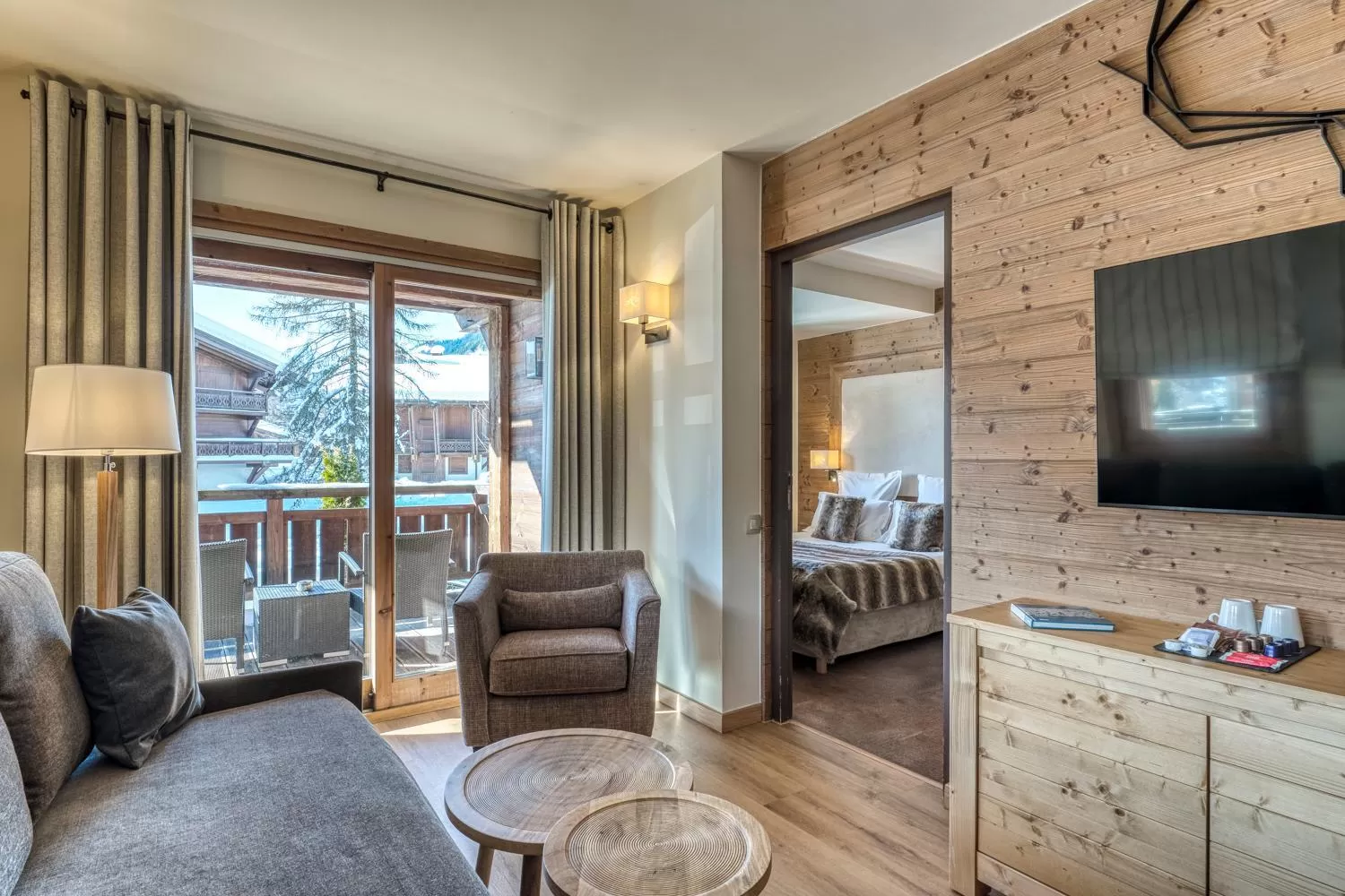Living room in Les Loges Blanches Megève