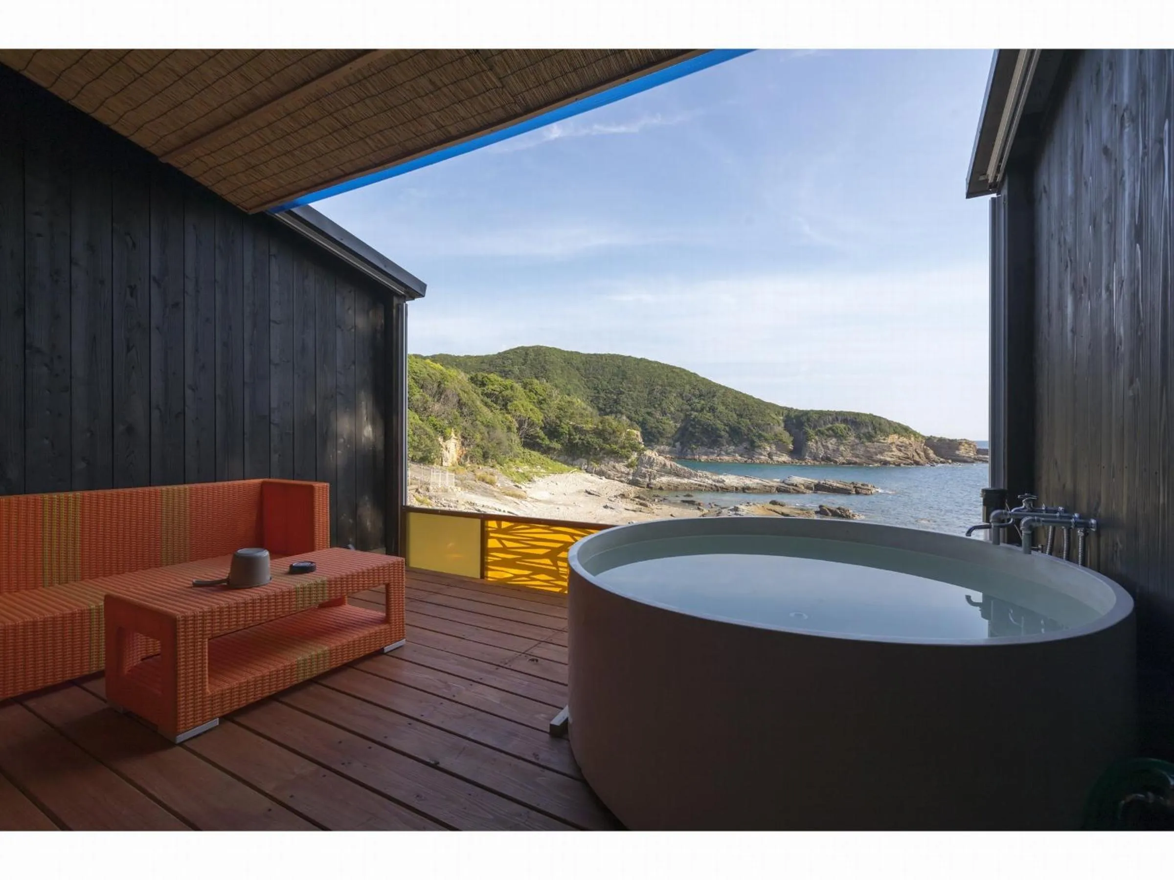 Open Air Bath in XYZ Private Spa and Seaside Resort