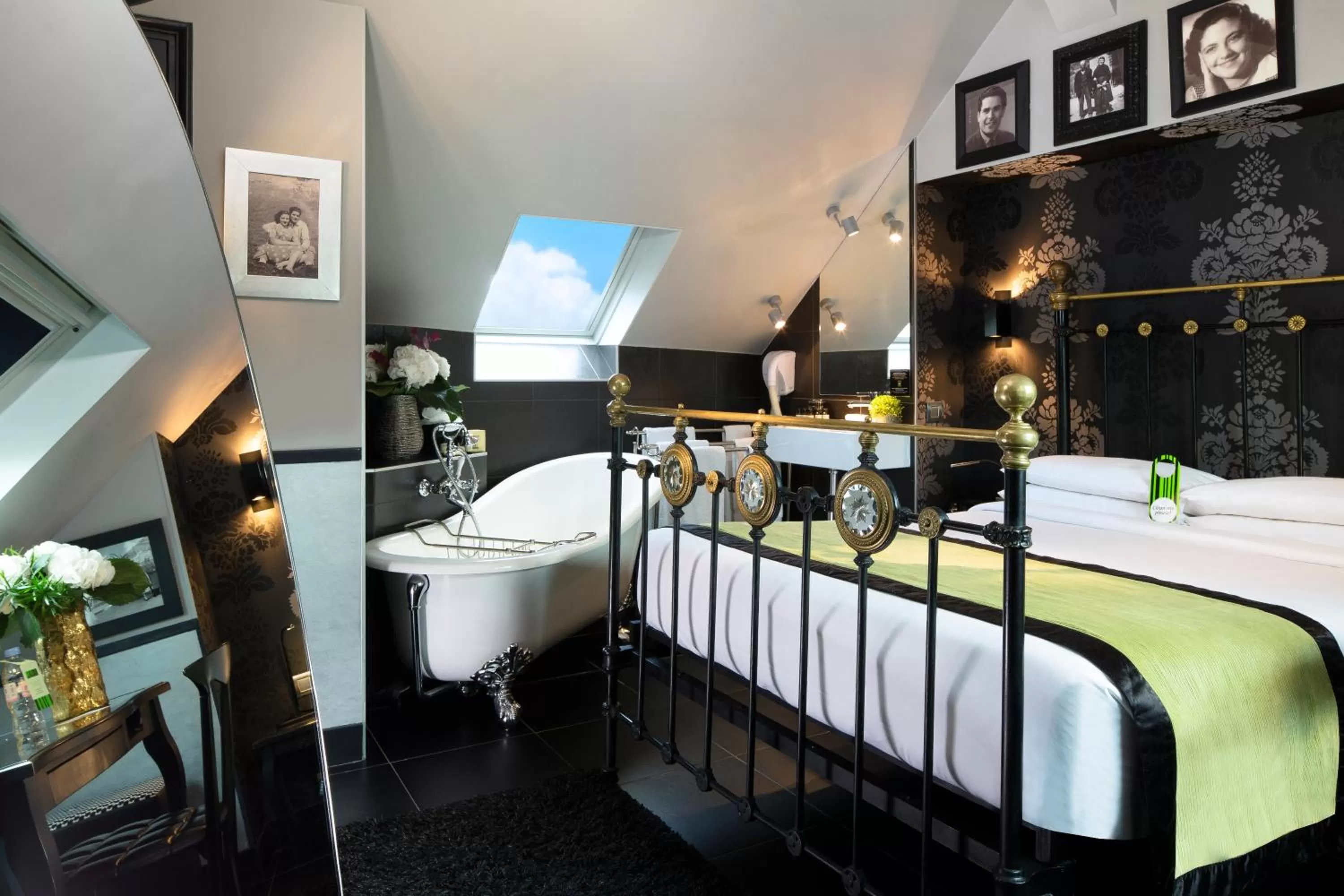 Bathroom, Bed in Hotel Design Sorbonne