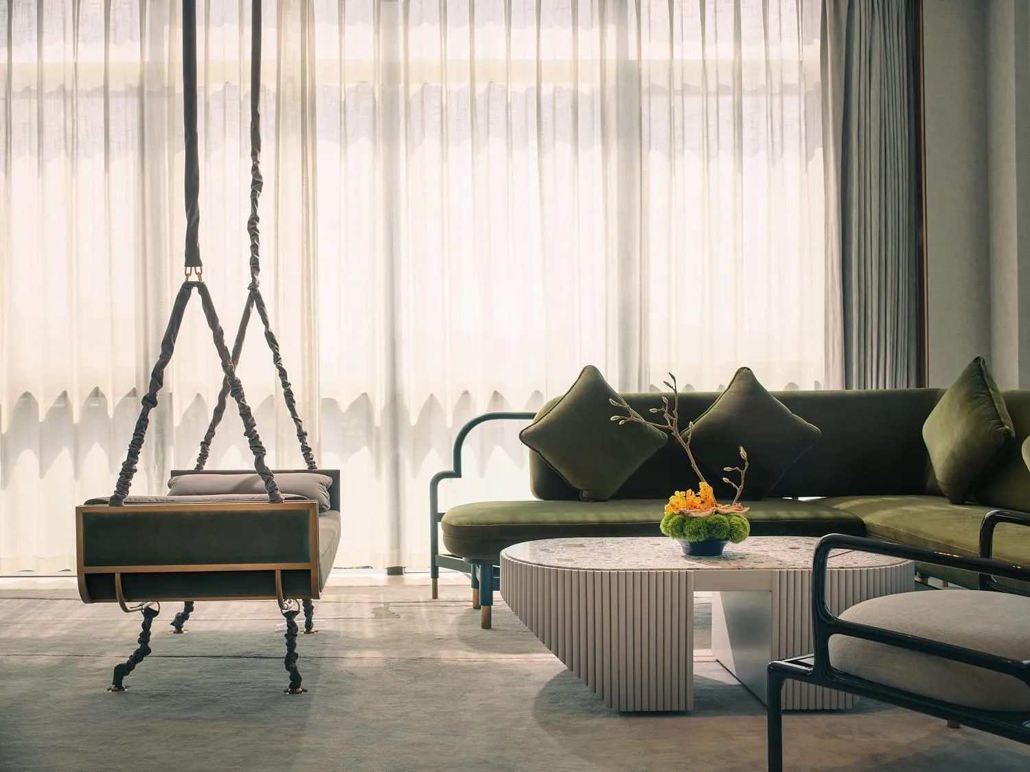 Living room in Hotel Indigo Hangzhou Uptown,Close to Westlake , boutique design hotel with freeflow minibar