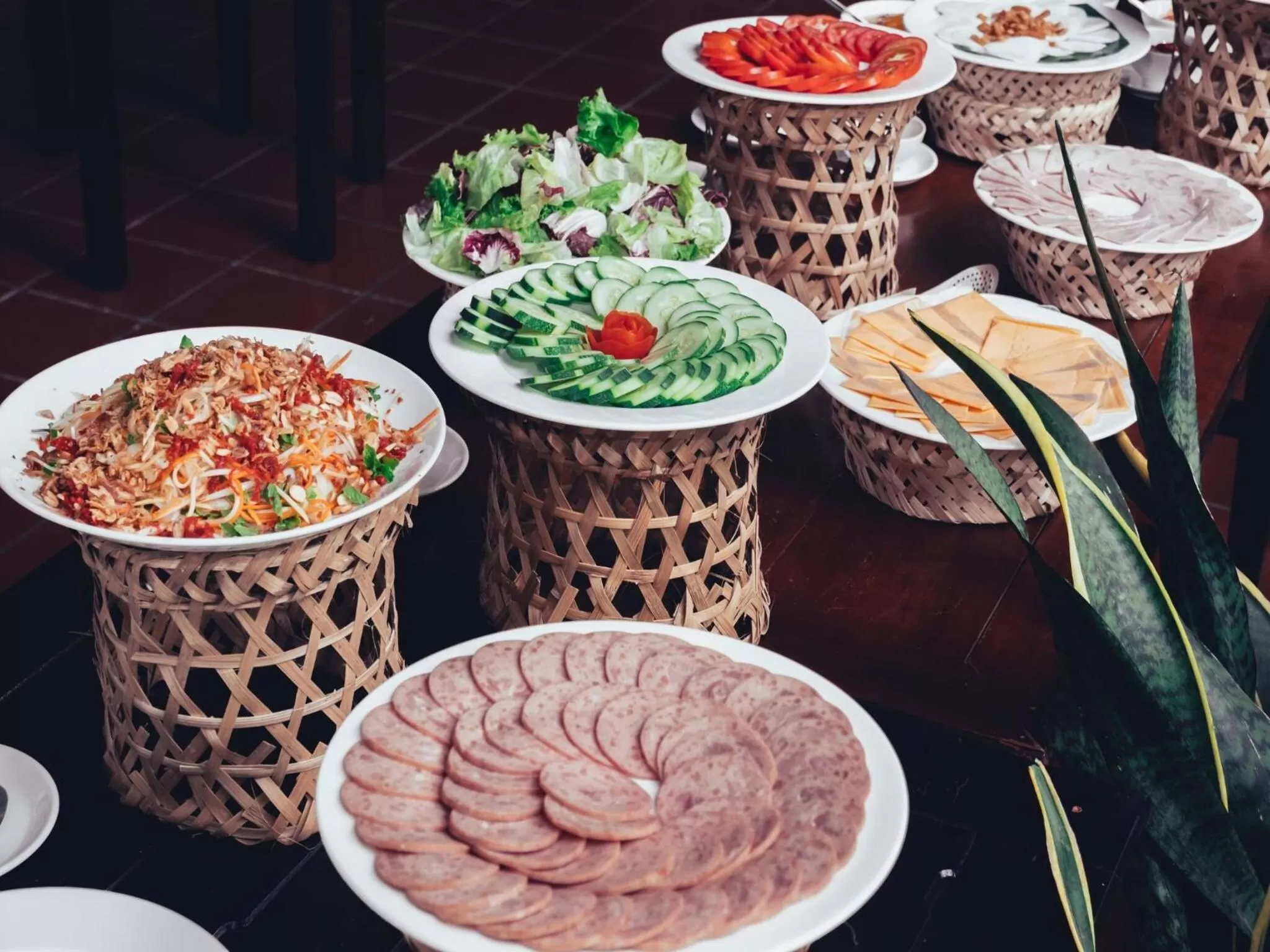Breakfast in Riverside Bamboo Resort Hoi An
