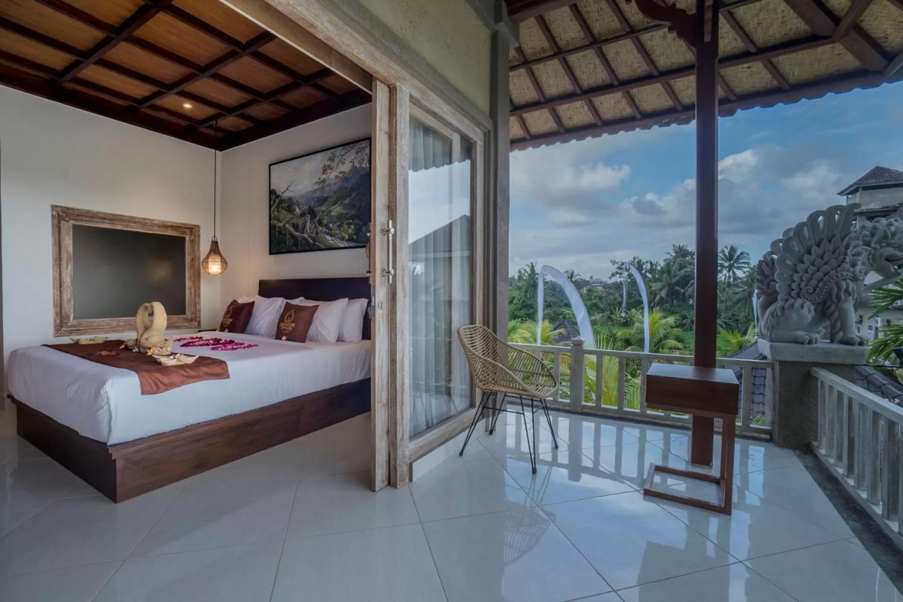 View (from property/room), Bed in Gerindem Cottages