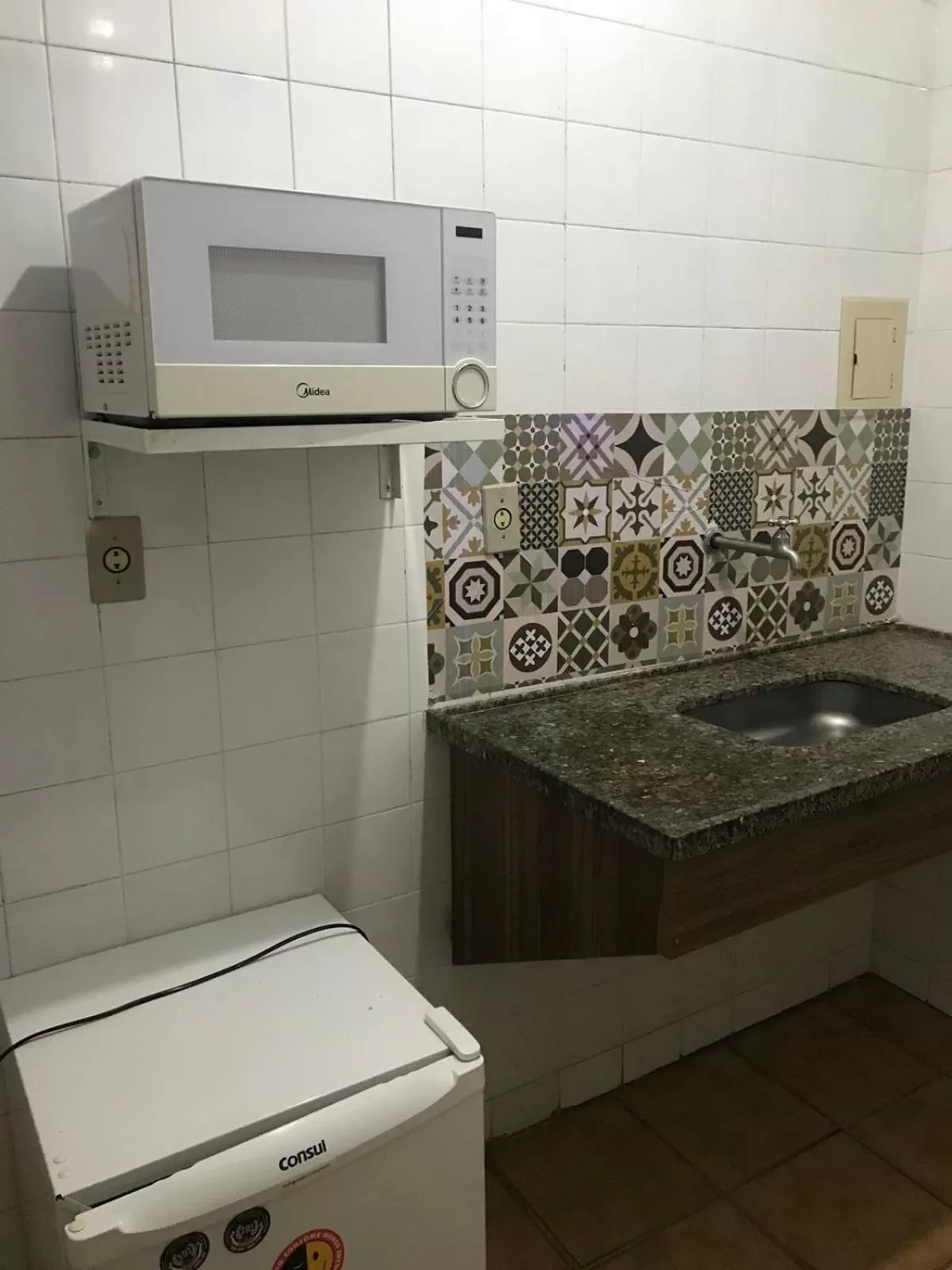 Kitchen or kitchenette in Hotel Alfa de Bauru Ltda