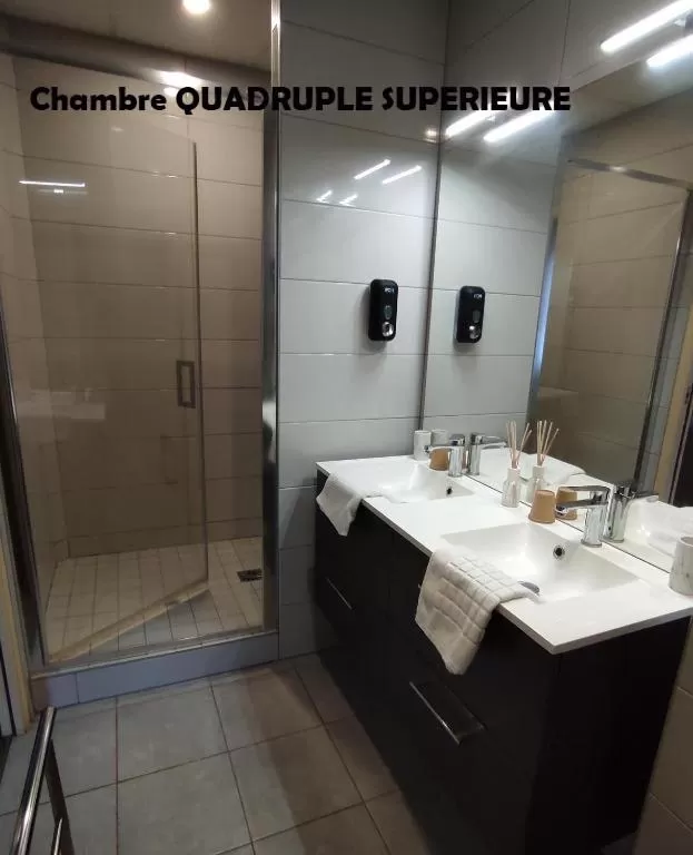 Shower in Hôtel Terminus - Pizzeria Pizz'a gogo - salle de sport - face à la gare