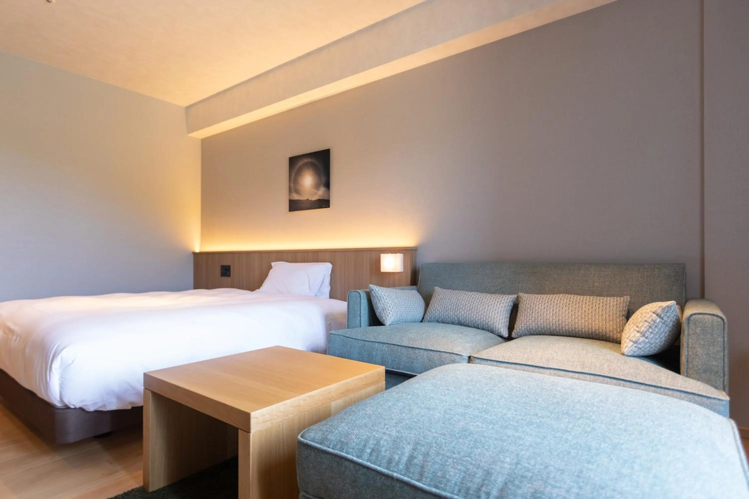 Bed in Higashikawa Asahidake Onsen Hotel Bear Monte