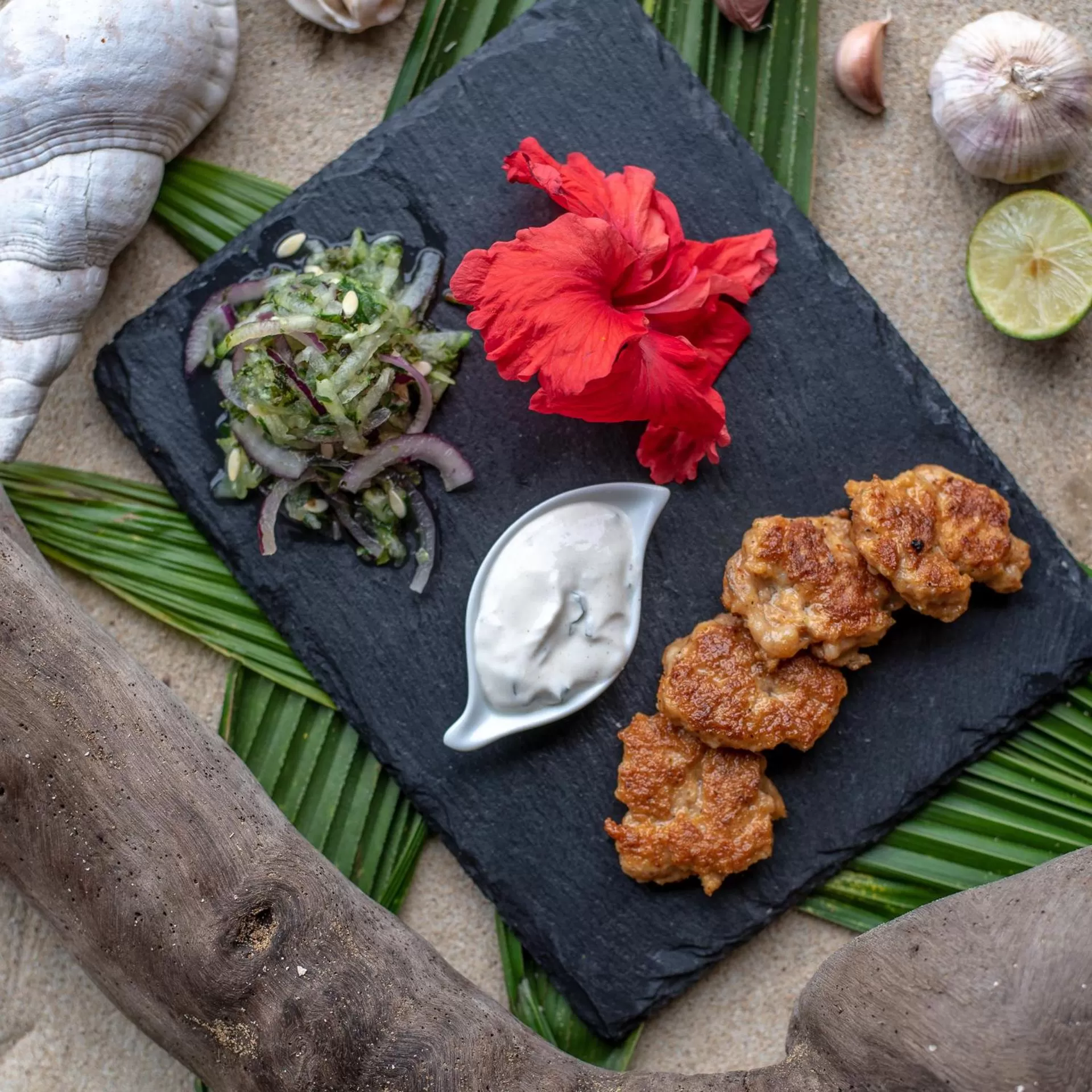 Food close-up in Oasis Bluff Beach