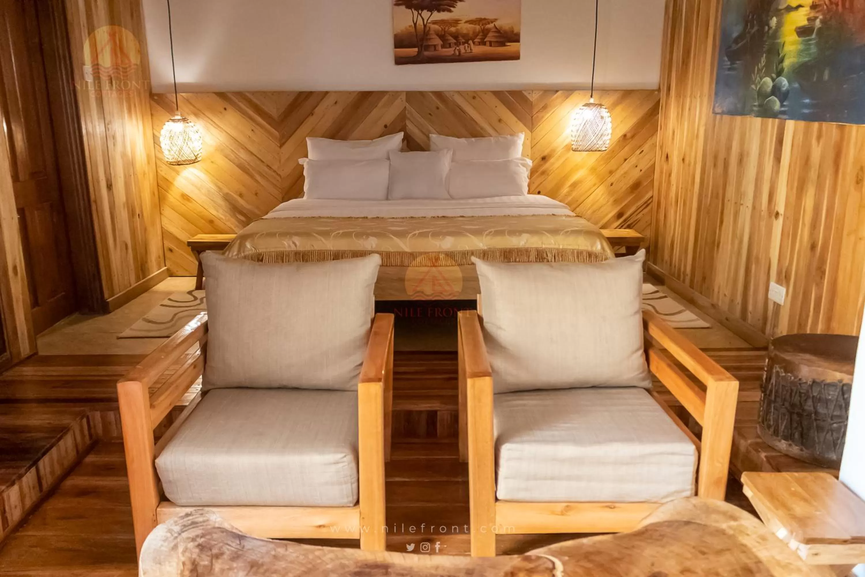 Bed in Nile Front Cottages