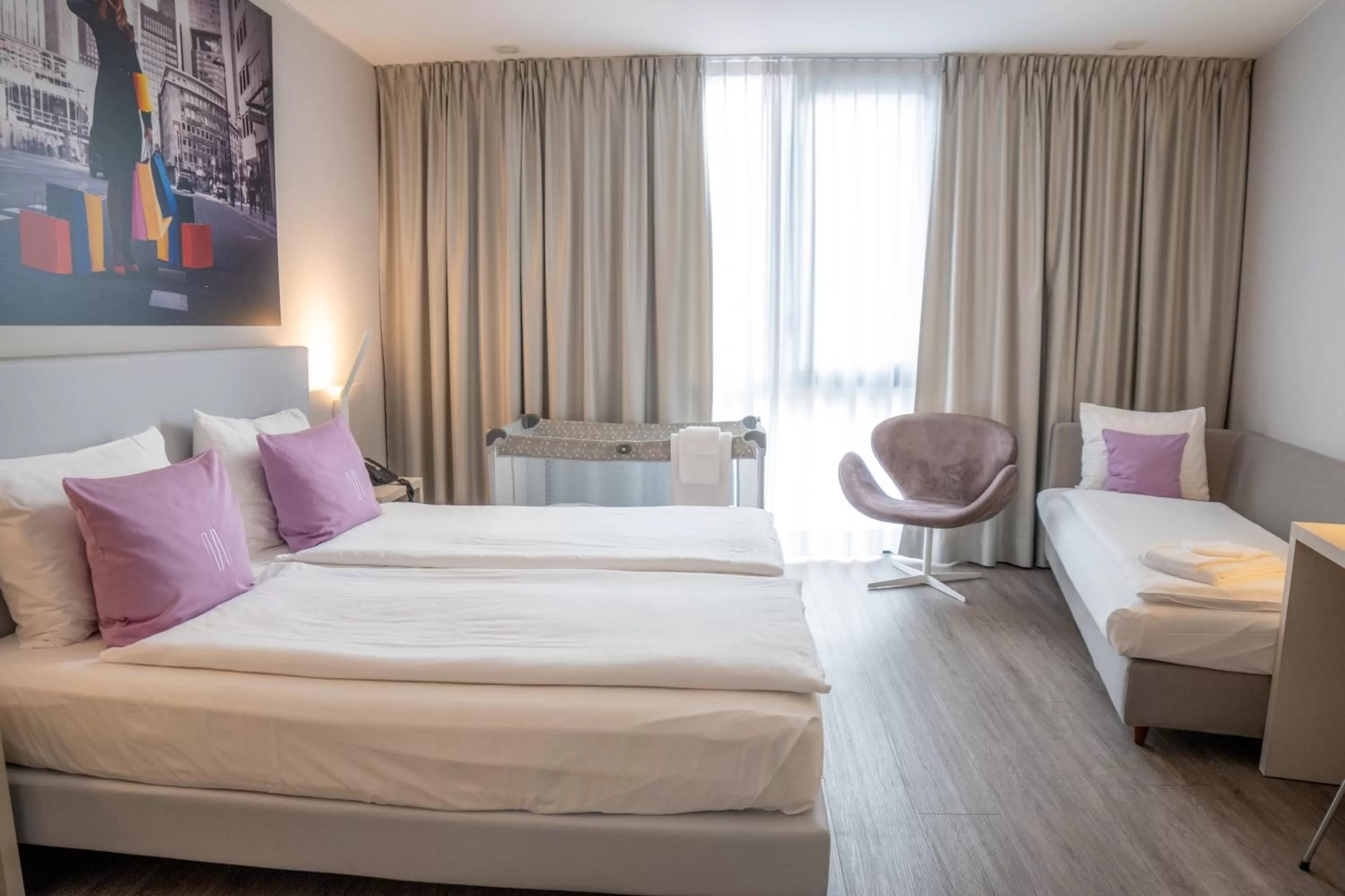 Bed in Hotel City Lugano