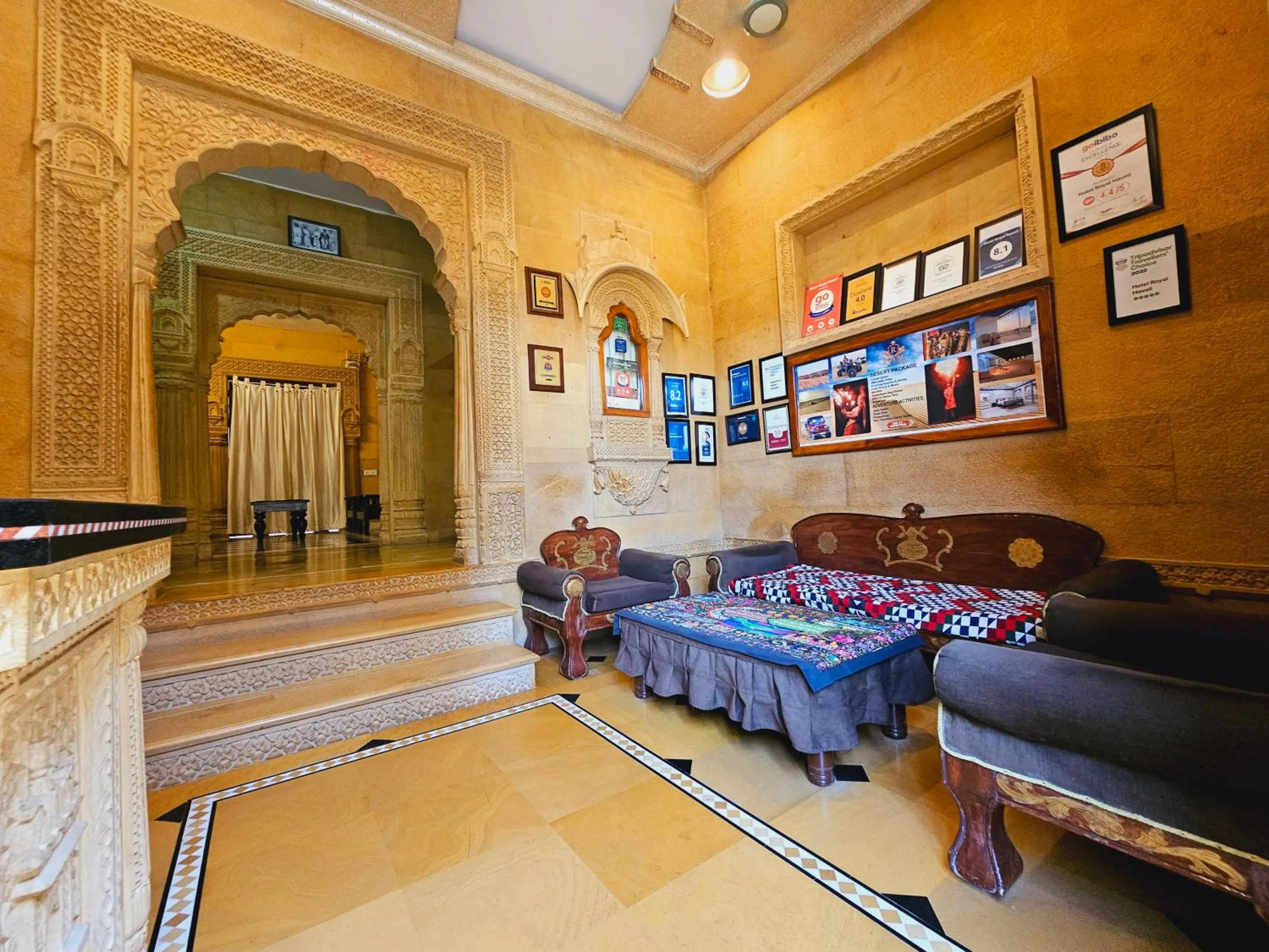 Seating area in Hotel Royal Haveli