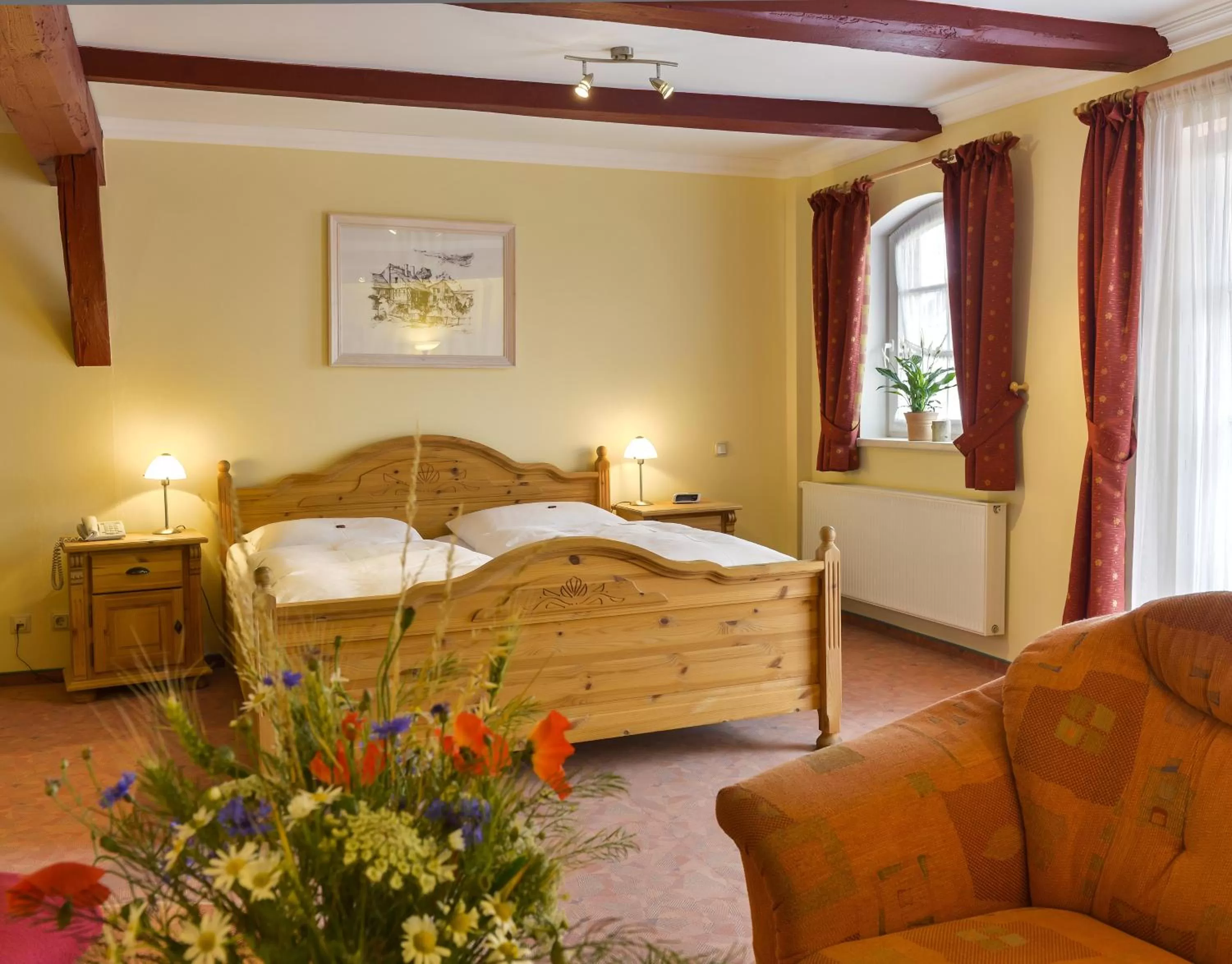 Bed in Hotel Gut Voigtlaender