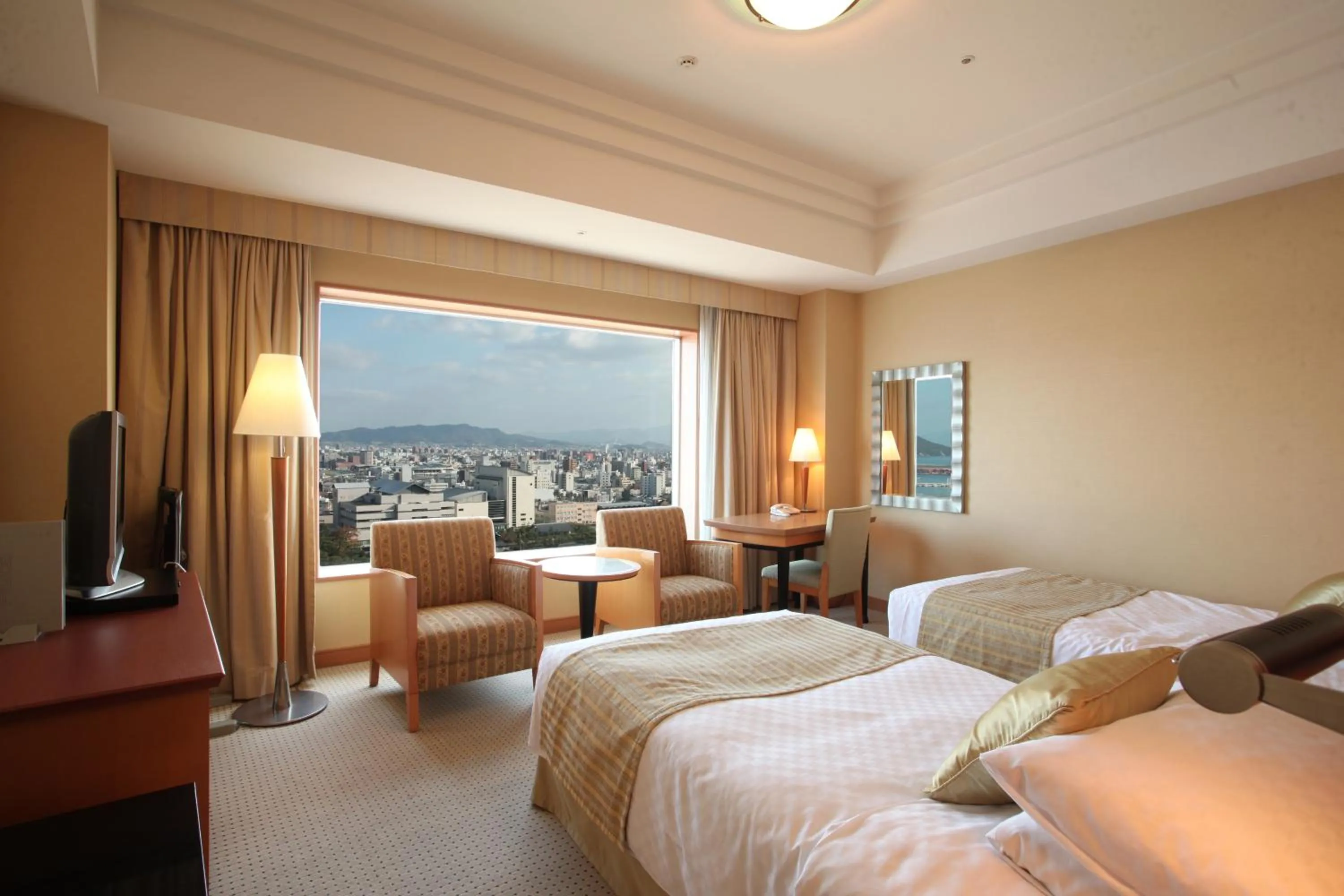 Photo of the whole room, Bed in JR Hotel Clement Takamatsu