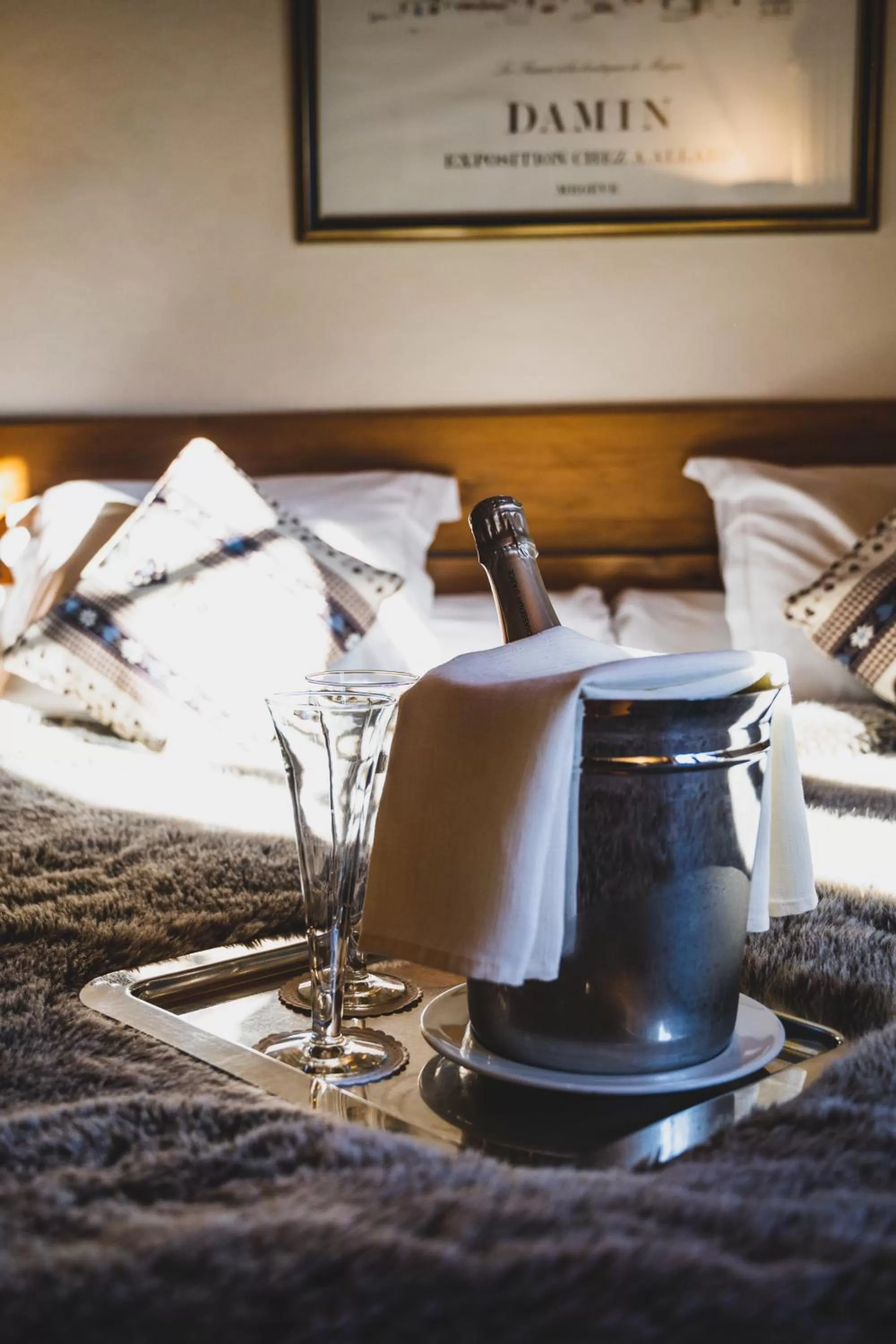 Lounge or bar, Bed in Hôtel La Grange d'Arly