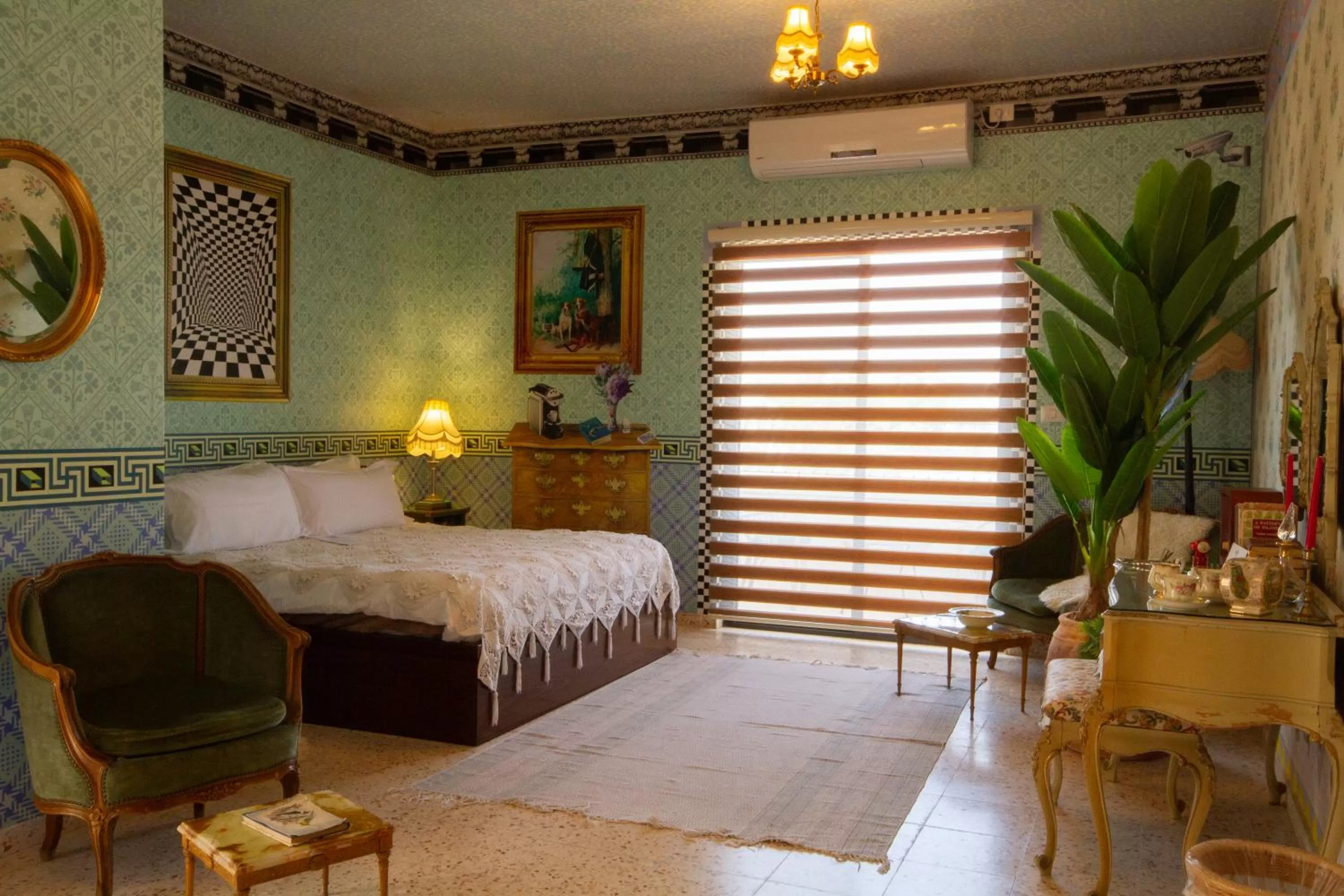 Bed in The Walled Off Hotel