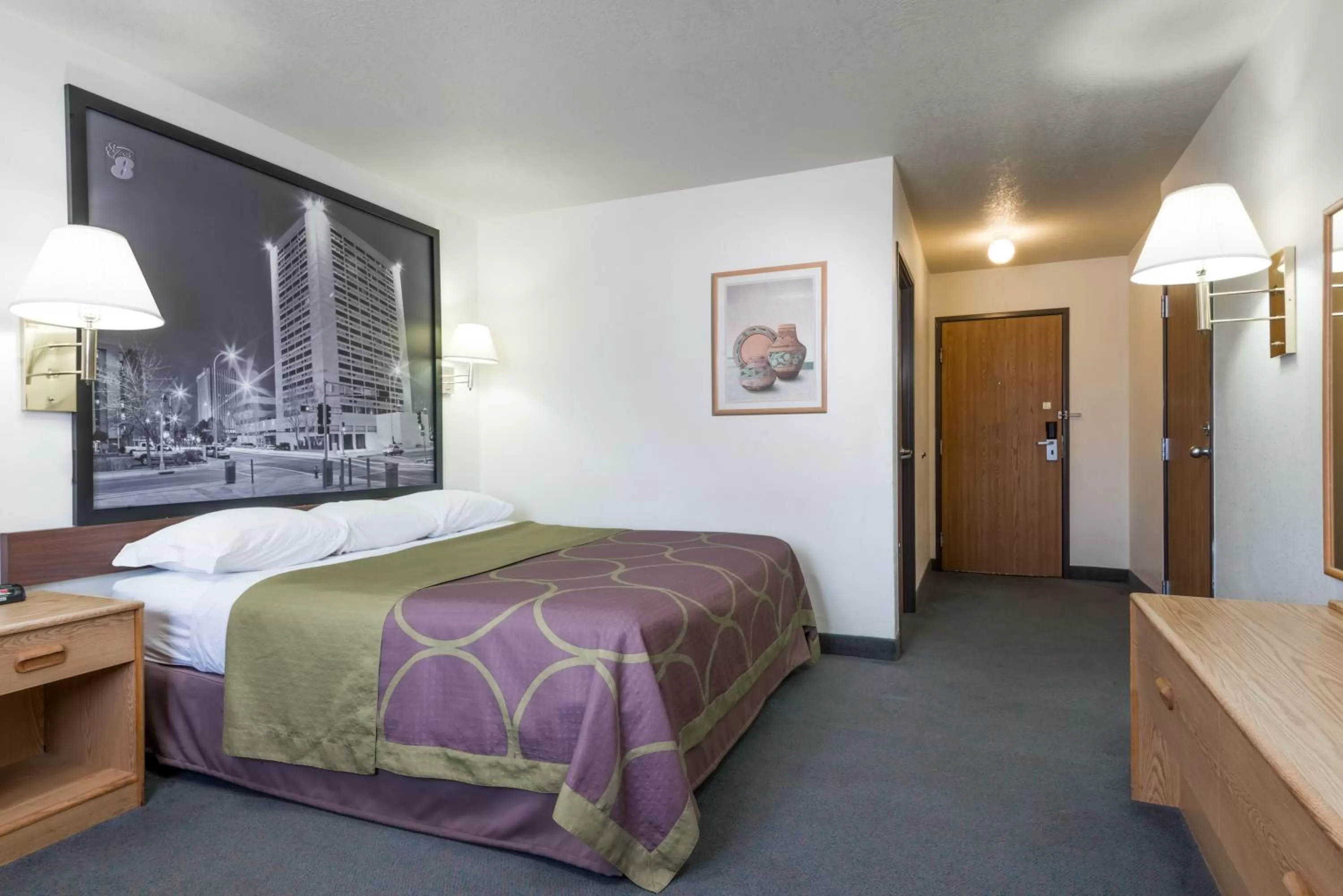 Bed in Super 8 by Wyndham Bernalillo
