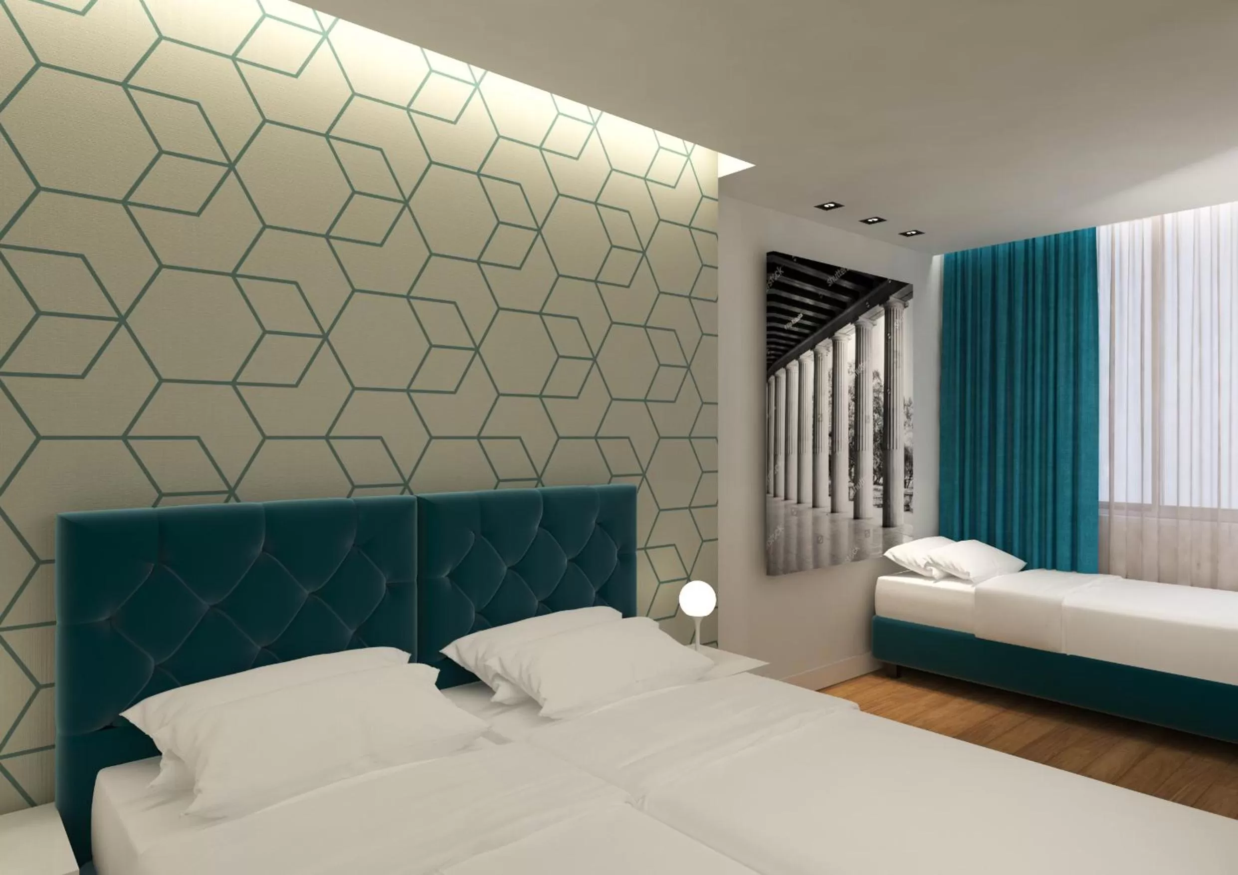 Bed in Athenian Montaza Hotel