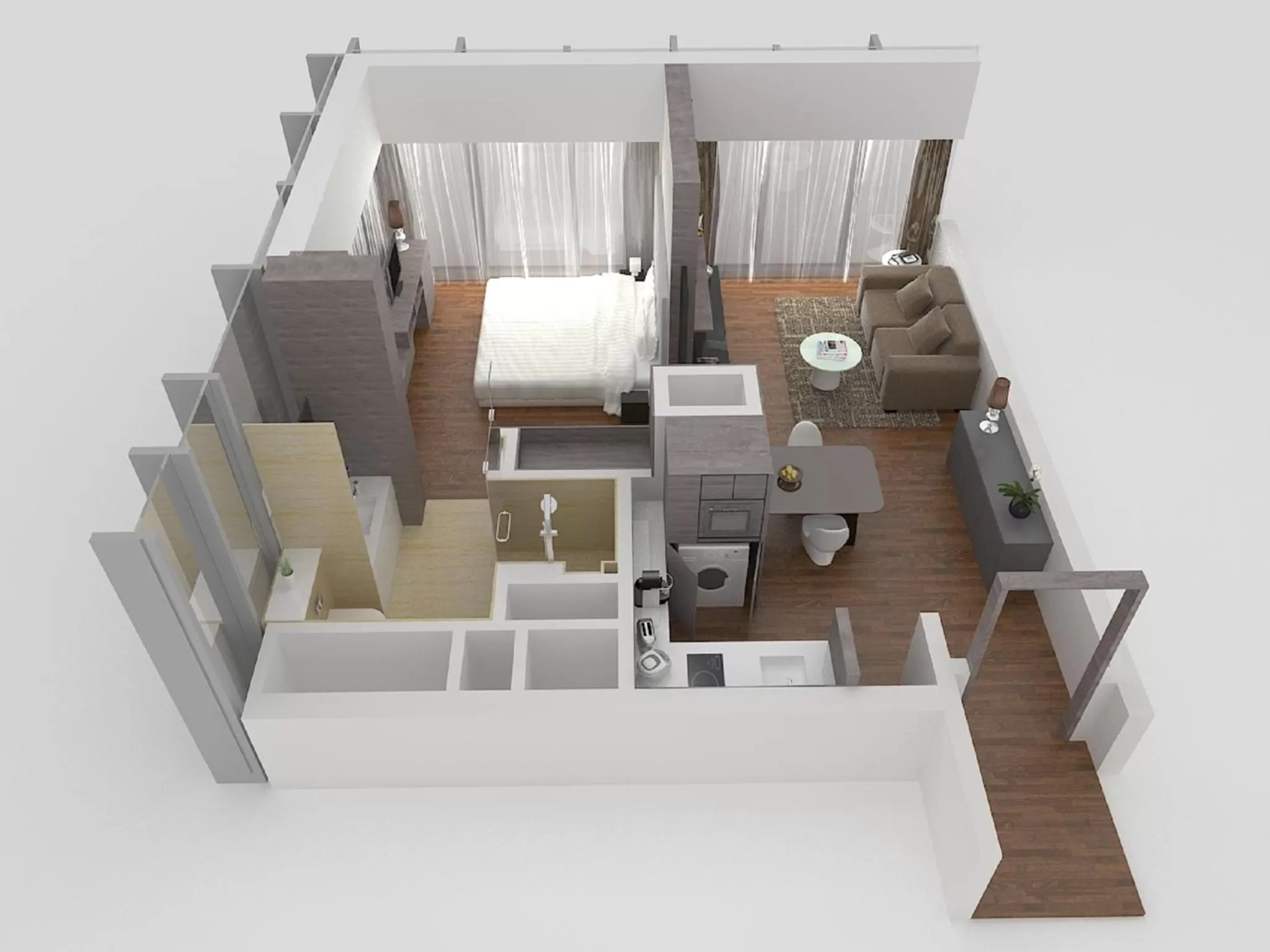 Floor plan, Bed in Pan Pacific Serviced Suites Beach Road, Singapore