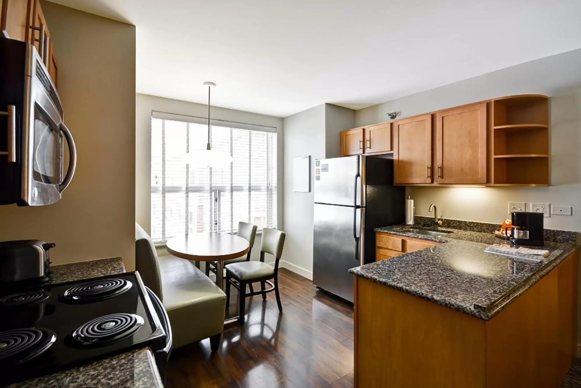 kitchen in Hyatt House Naperville/Warrenville