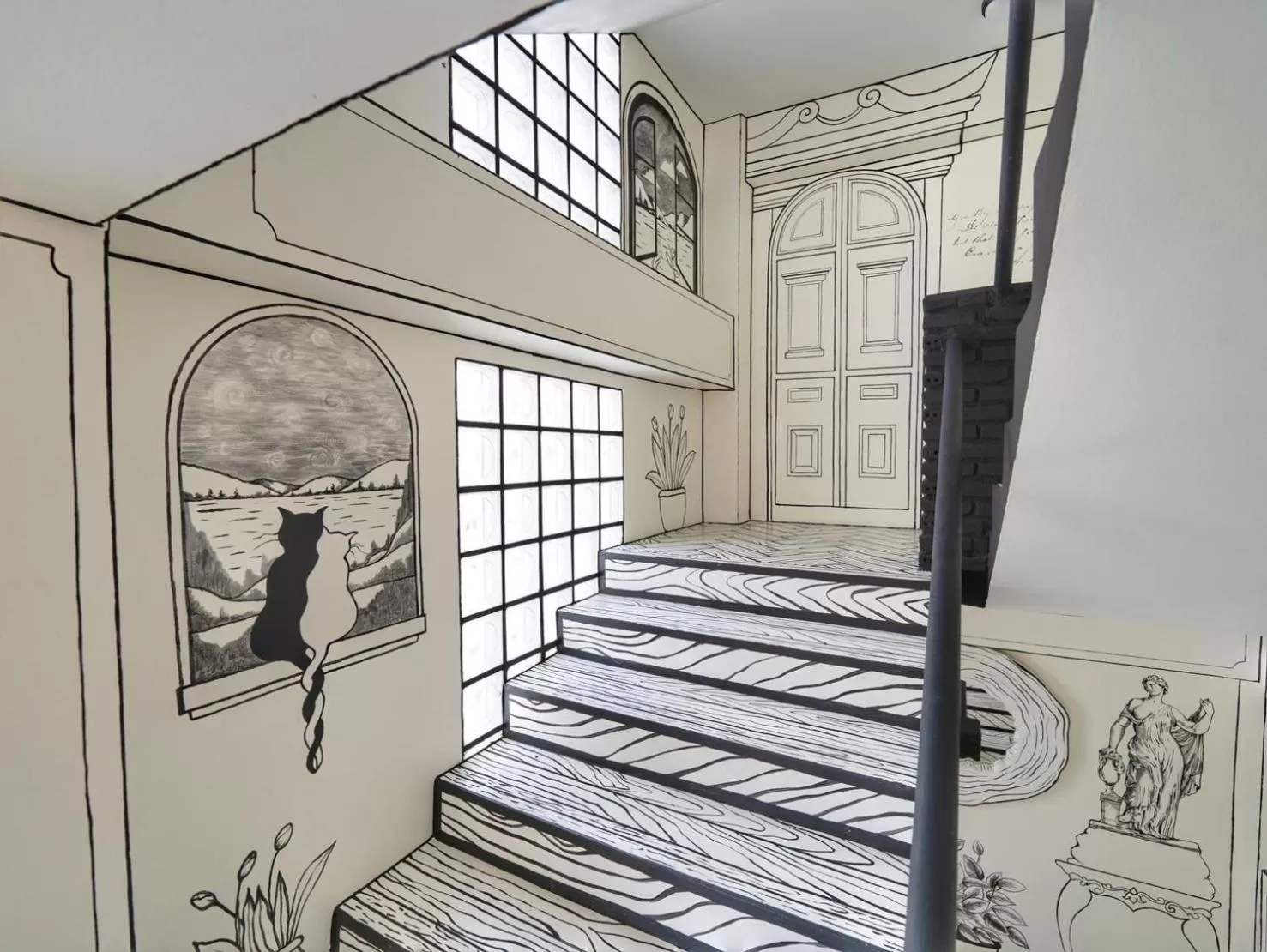 Inner courtyard view, Bed in RoomQuest Chiang Mai Tha Phae