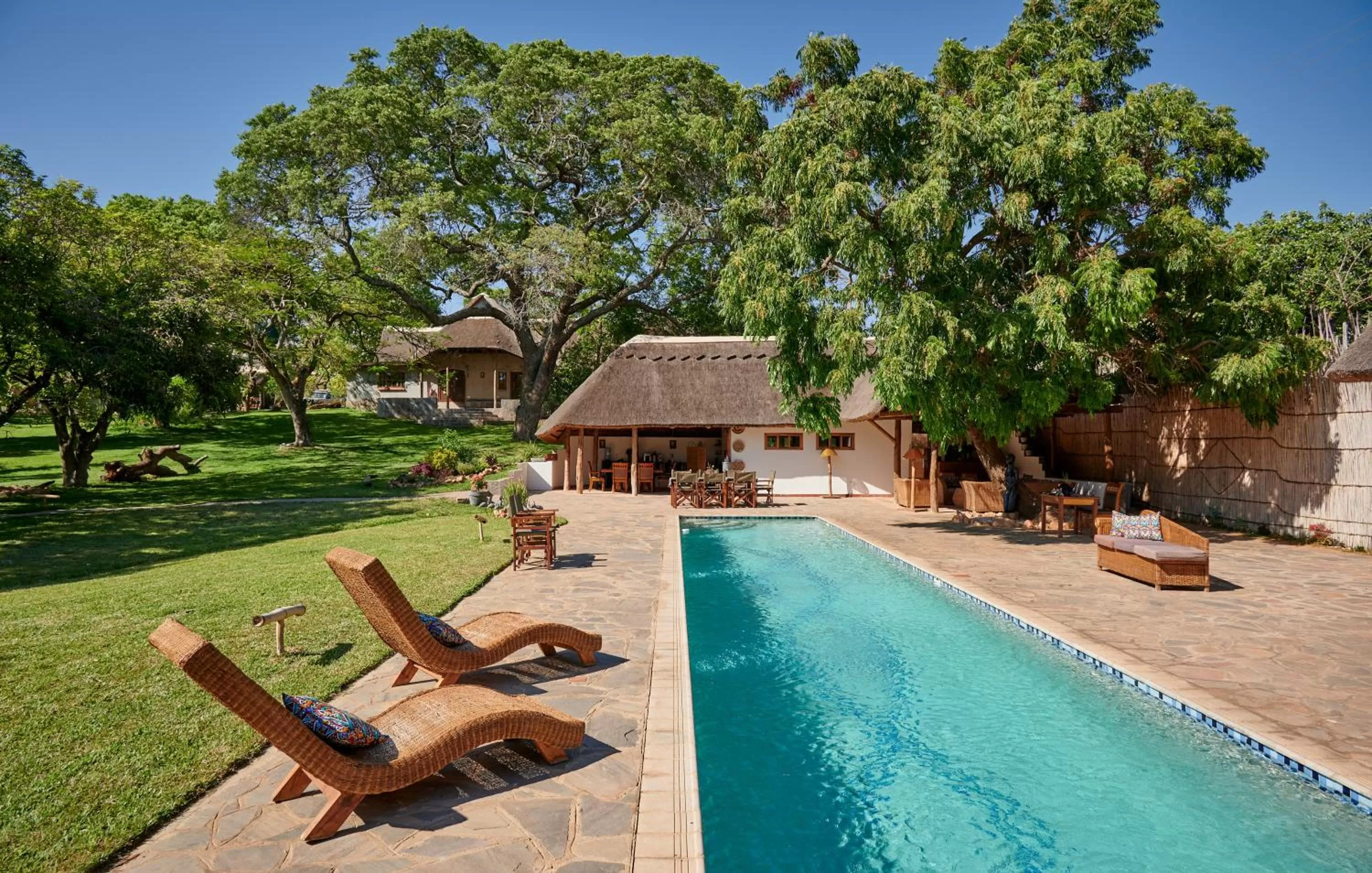 Pool view in Wild Dogs Lodge