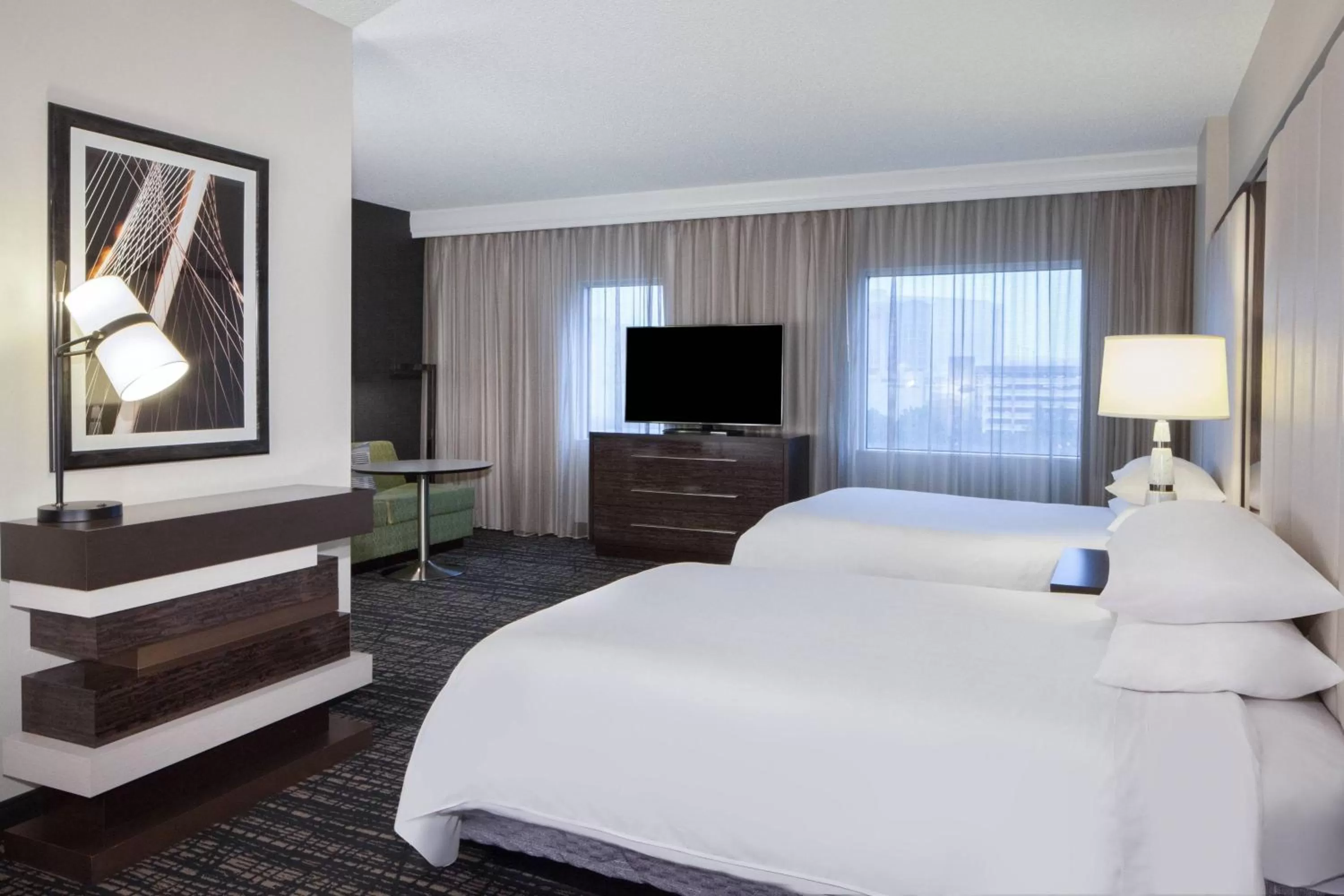 Renovated One-Bedroom Suite with Two Double Beds and Sofa Bed in Dallas Marriott Suites Medical/Market Center