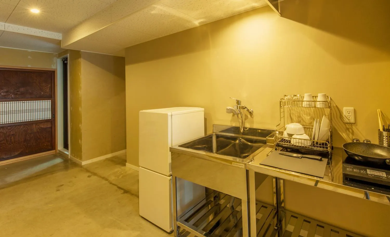 Communal kitchen in cup of tea