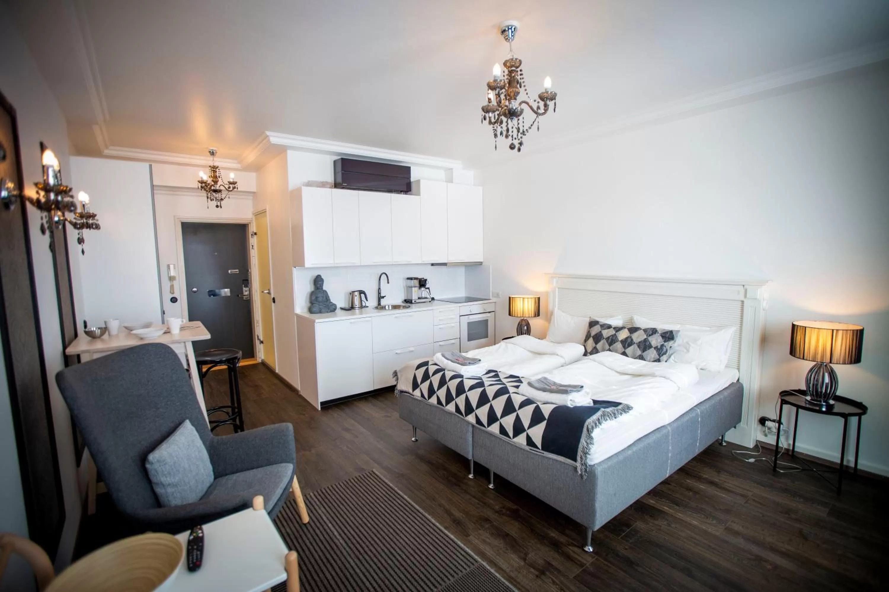 Photo of the whole room, Bed in Hotelli Olof