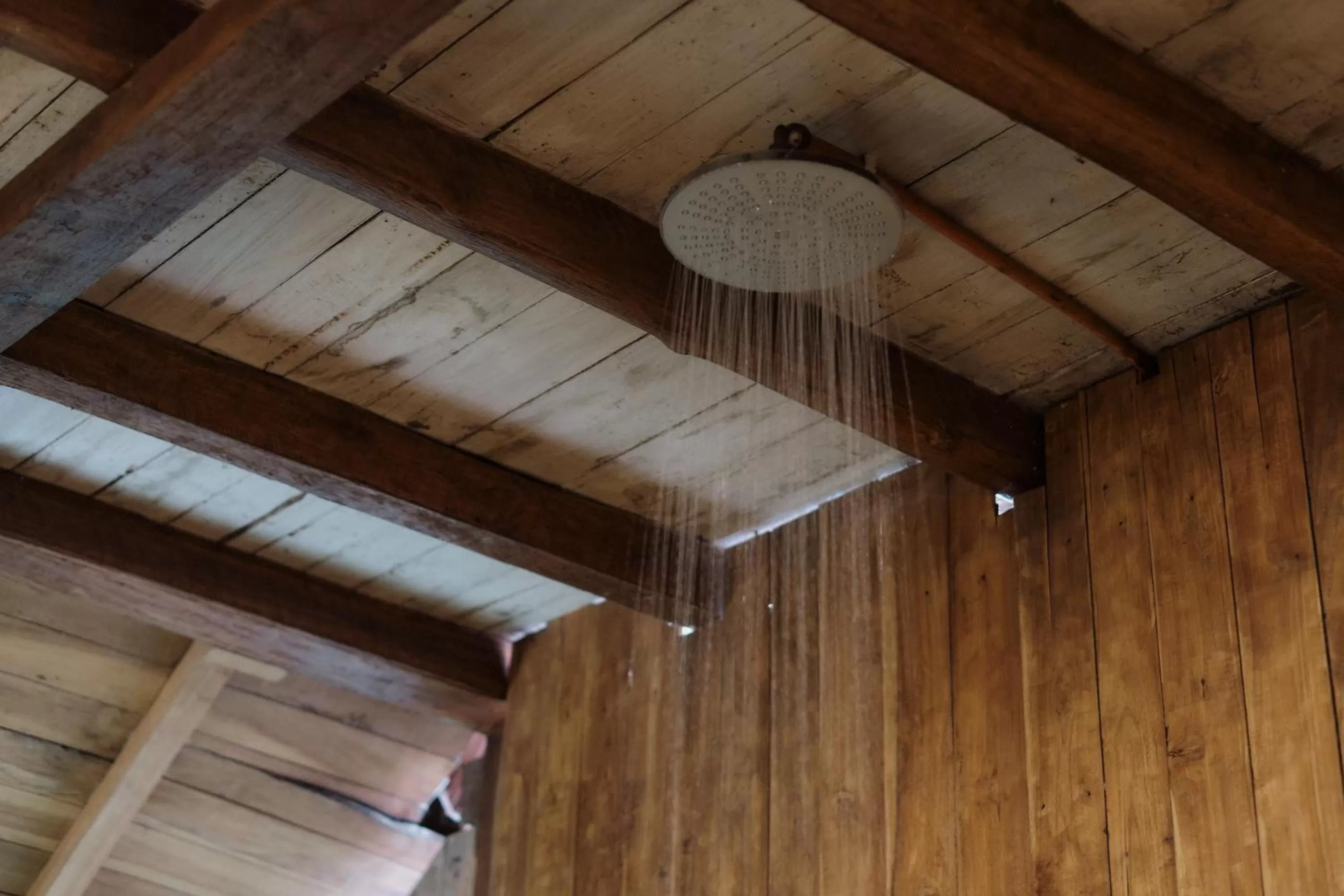 Shower in Joglo Organik Guesthouse