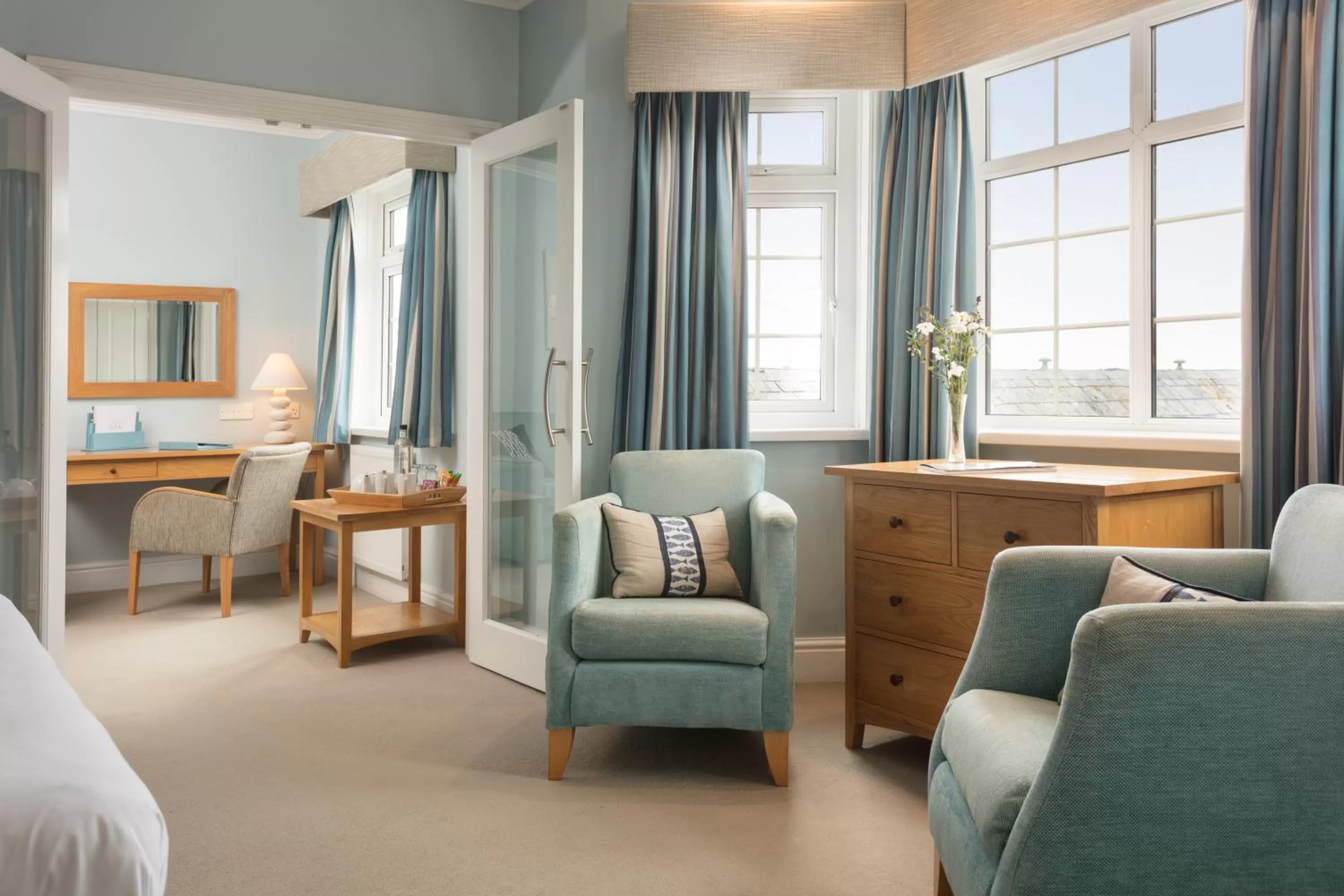 Seating area, Bed in St Michaels Resort, Falmouth