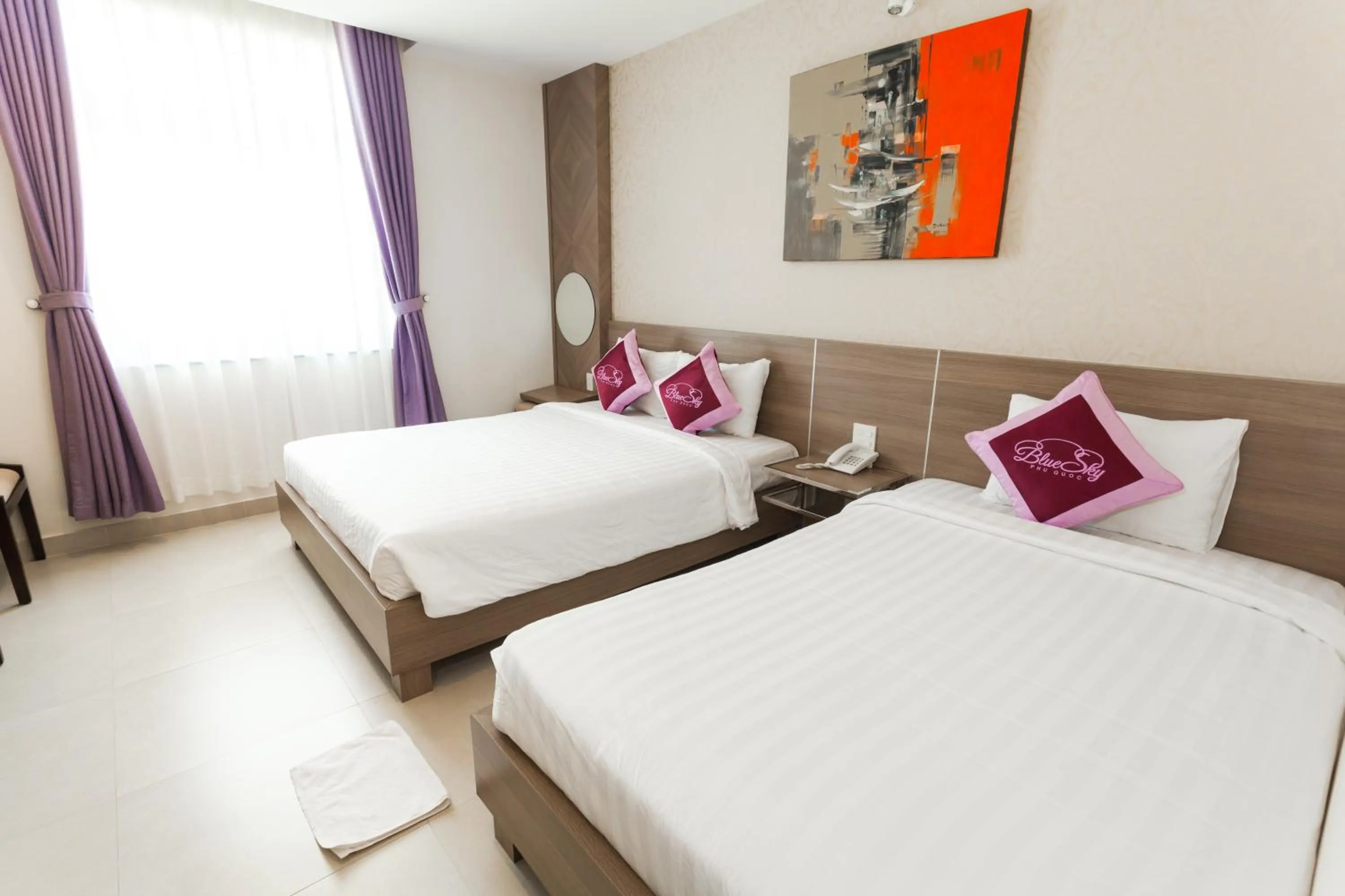 Decorative detail, Bed in Blue Sky Phu Quoc Hotel