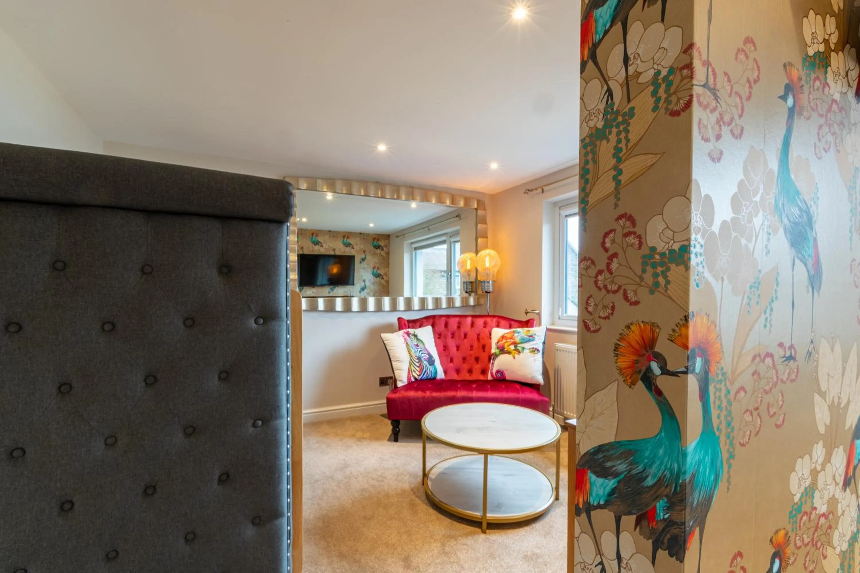 Seating area, Bed in Holly Lodge Guest House with FREE off site health club