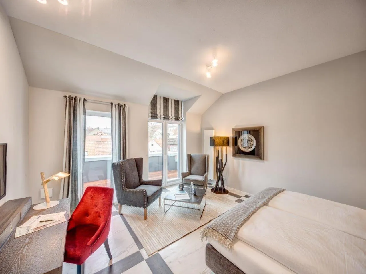 Photo of the whole room, Bed in Hotel Hafen Flensburg