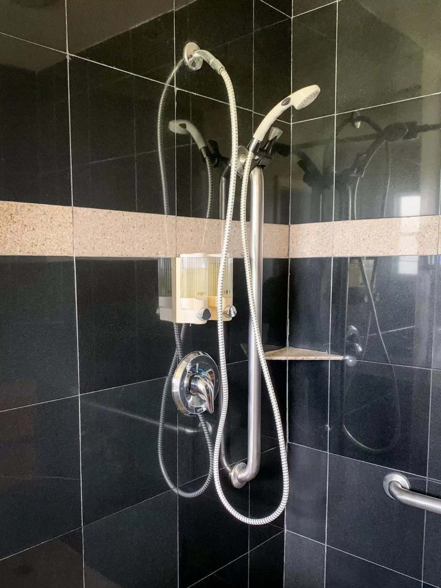 Shower in Everglades City Motel - Everglades Adventures Inn