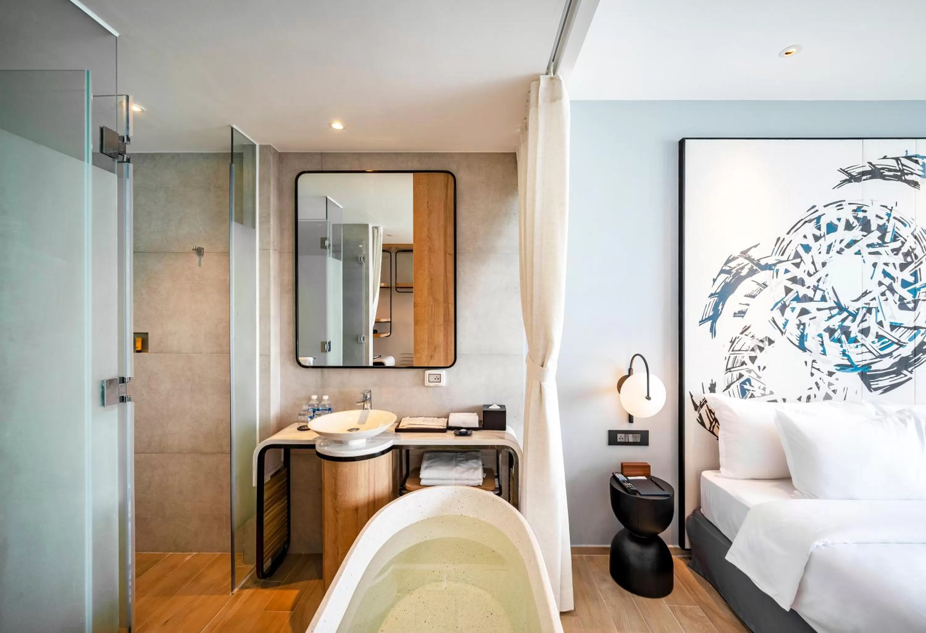 Bathroom, Bed in Anya Premier Beachfront Hotel Quy Nhon
