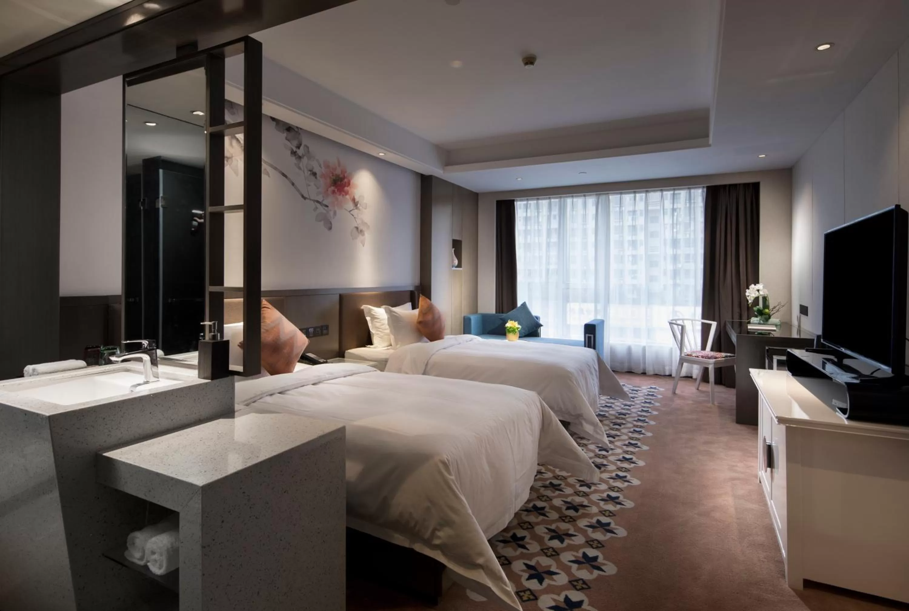 Bed in Paco Hotel Dongpu Guanghzou -Free Shuttle Bus for Canton Fair