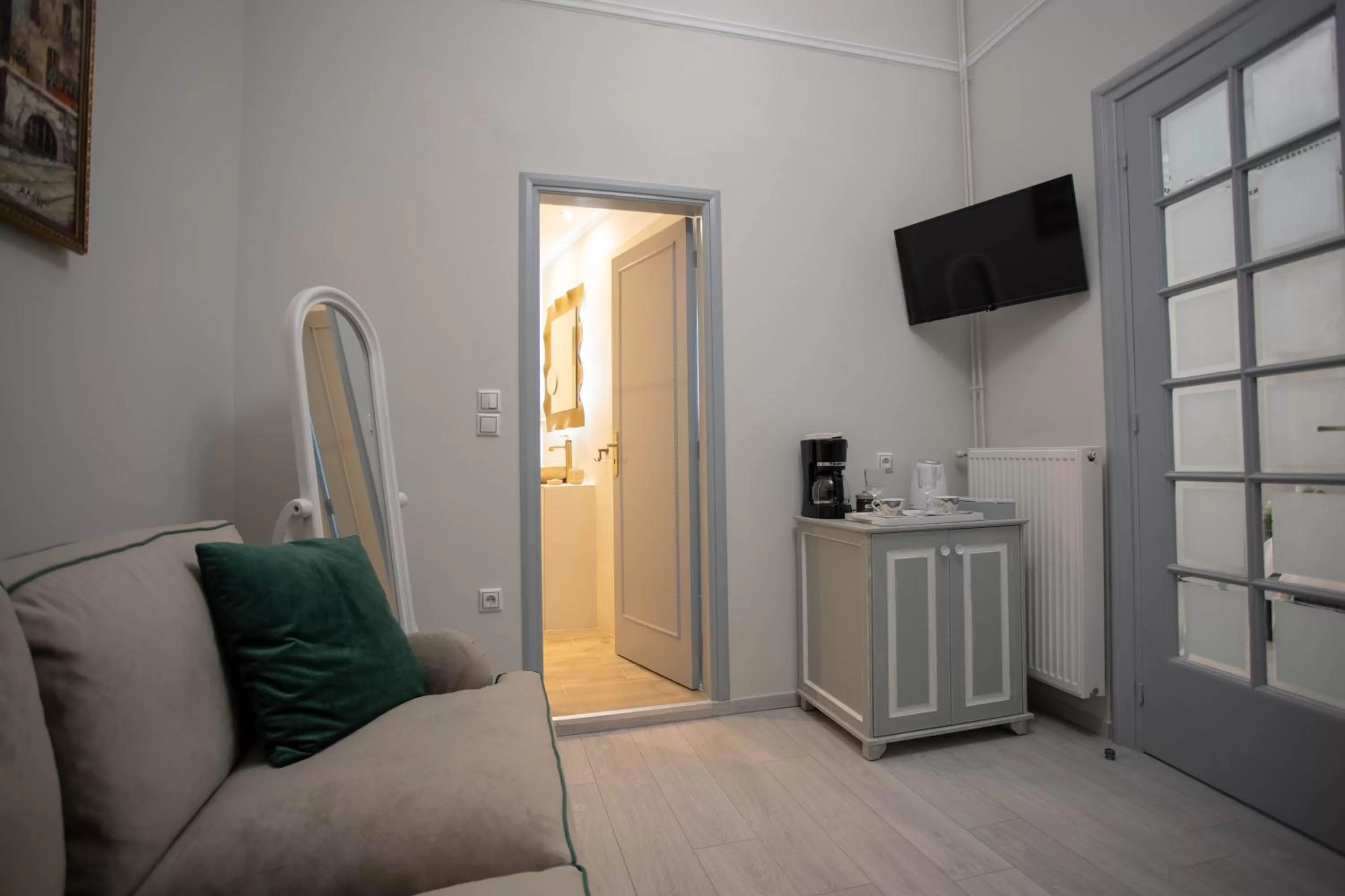 Seating area in Pandrosos Divine Suites