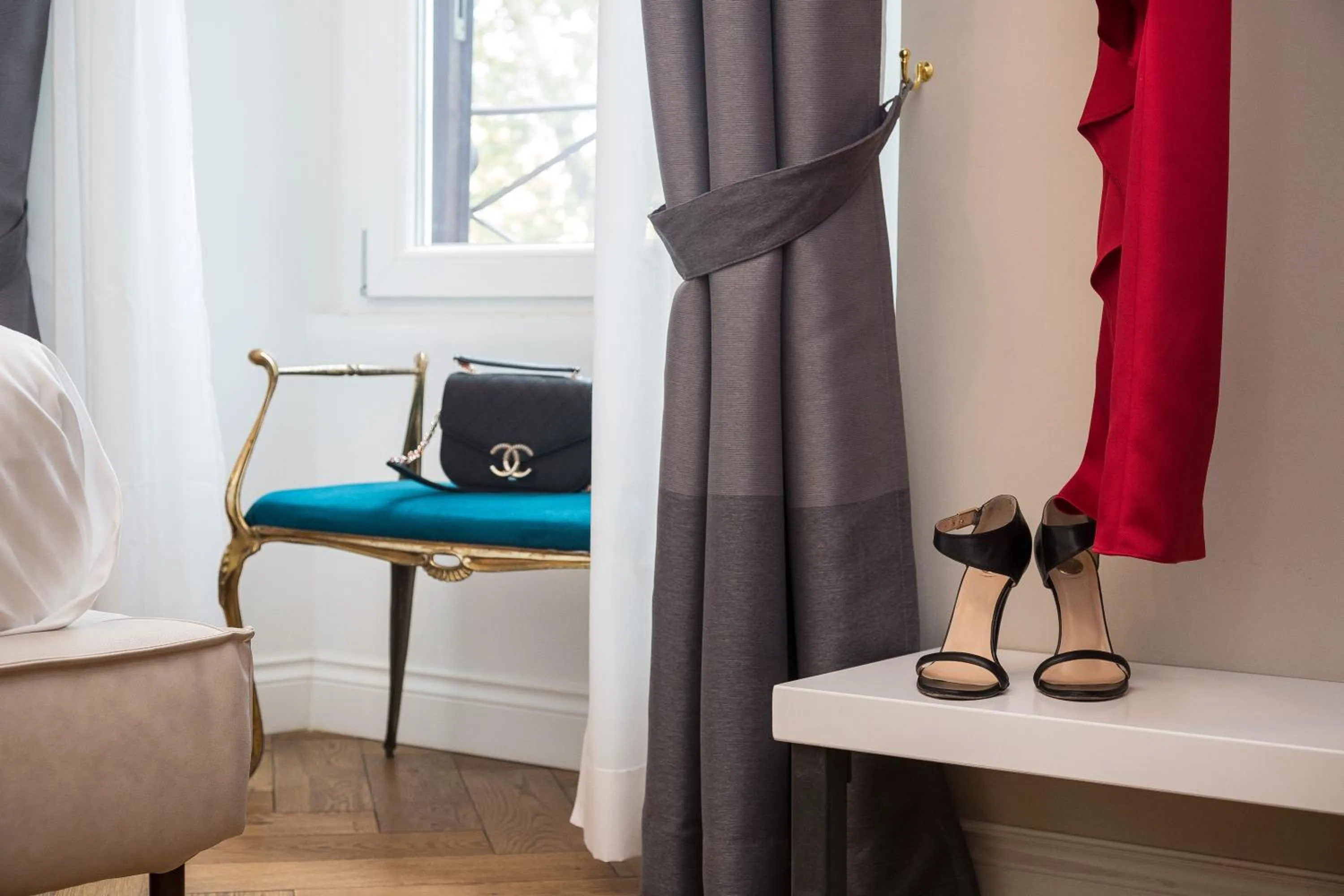 Decorative detail, Bed in Palazzo Baj in Trastevere